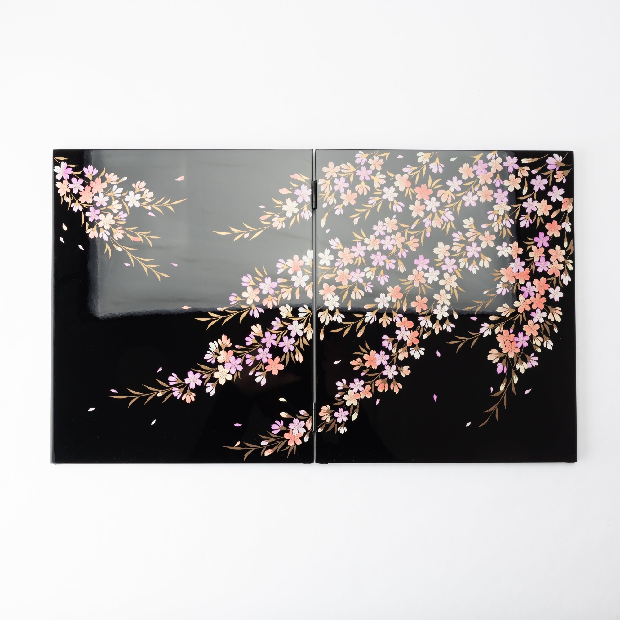 Fukunishi Sobe Sakura Aizu Lacquerware Folding Screen - MUSUBI KILN - Quality Japanese Tableware and Gift