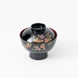 Fukunishi Sobe Sakura Aizu Lacquerware Soup Bowl with lid - MUSUBI KILN - Quality Japanese Tableware and Gift