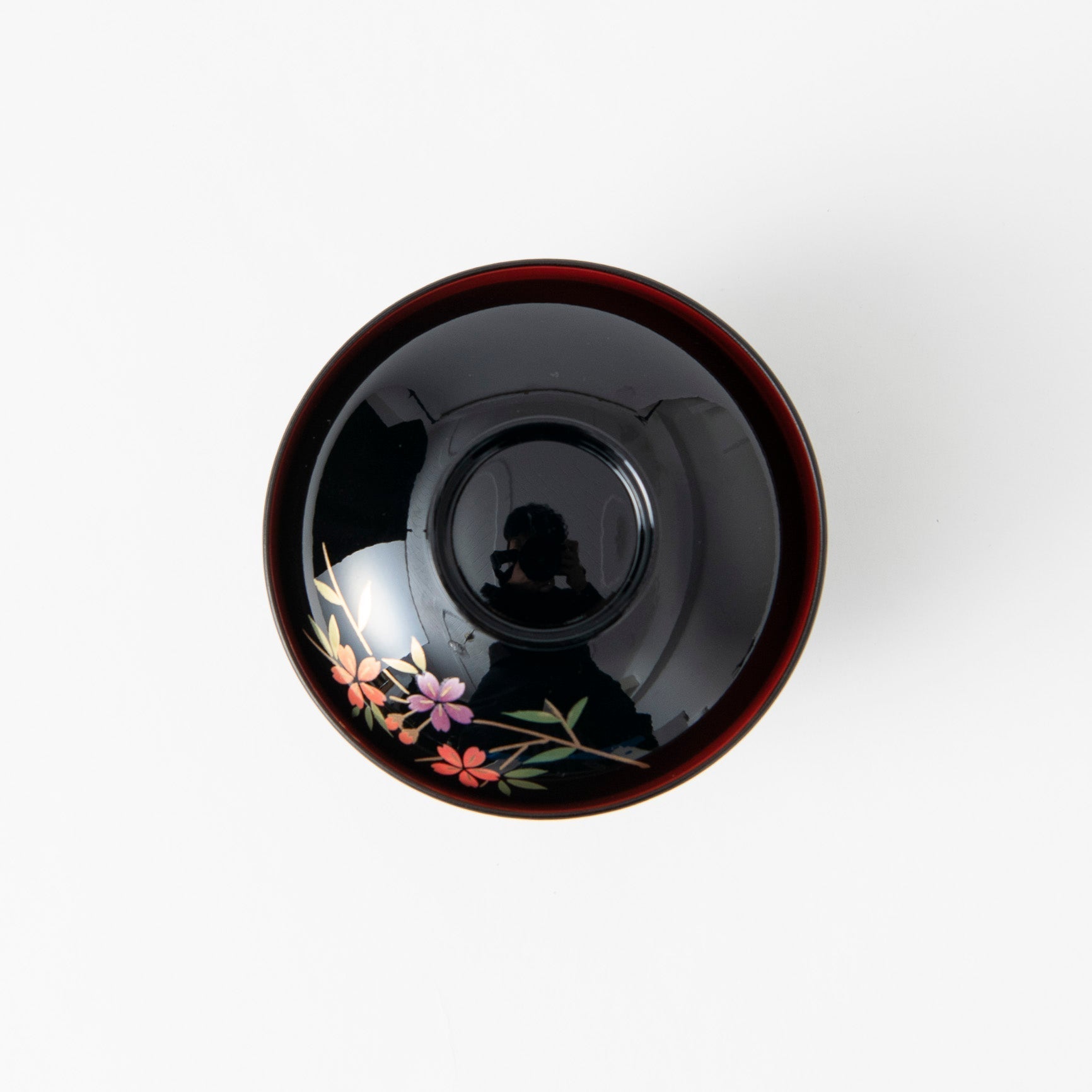 Fukunishi Sobe Sakura Aizu Lacquerware Soup Bowl with lid - MUSUBI KILN - Quality Japanese Tableware and Gift