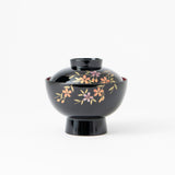 Fukunishi Sobe Sakura Aizu Lacquerware Soup Bowl with lid - MUSUBI KILN - Quality Japanese Tableware and Gift