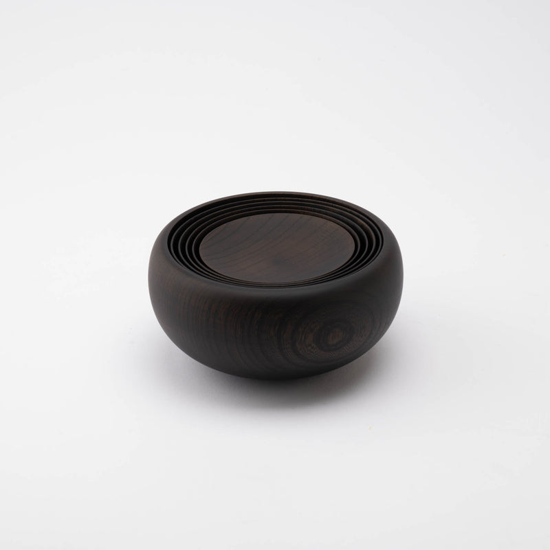 GATOMIKIO Black Yamanaka Lacquerware Oryoki Bowl Set - MUSUBI KILN - Quality Japanese Tableware and Gift