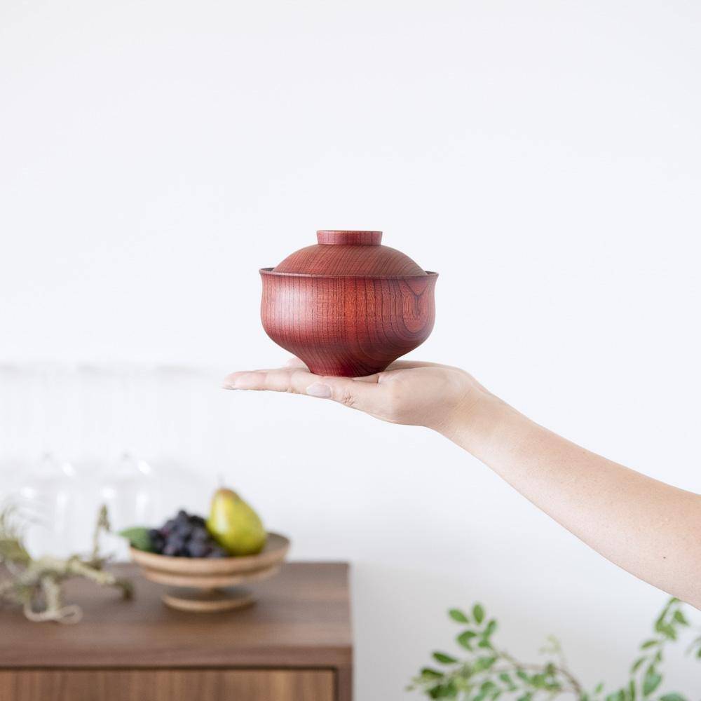 GATOMIKIO TSUMUGI CHIDORI Yamanaka Lacquerware Miso Soup Bowl with lid - MUSUBI KILN - Quality Japanese Tableware and Gift