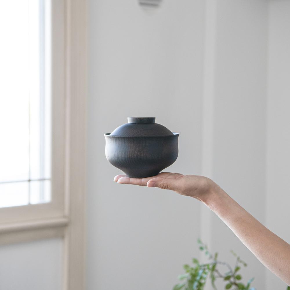 GATOMIKIO TSUMUGI CHIDORI Yamanaka Lacquerware Miso Soup Bowl with lid - MUSUBI KILN - Quality Japanese Tableware and Gift