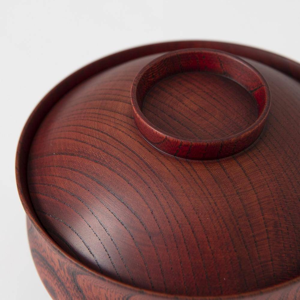 GATOMIKIO TSUMUGI CHIDORI Yamanaka Lacquerware Miso Soup Bowl with lid - MUSUBI KILN - Quality Japanese Tableware and Gift