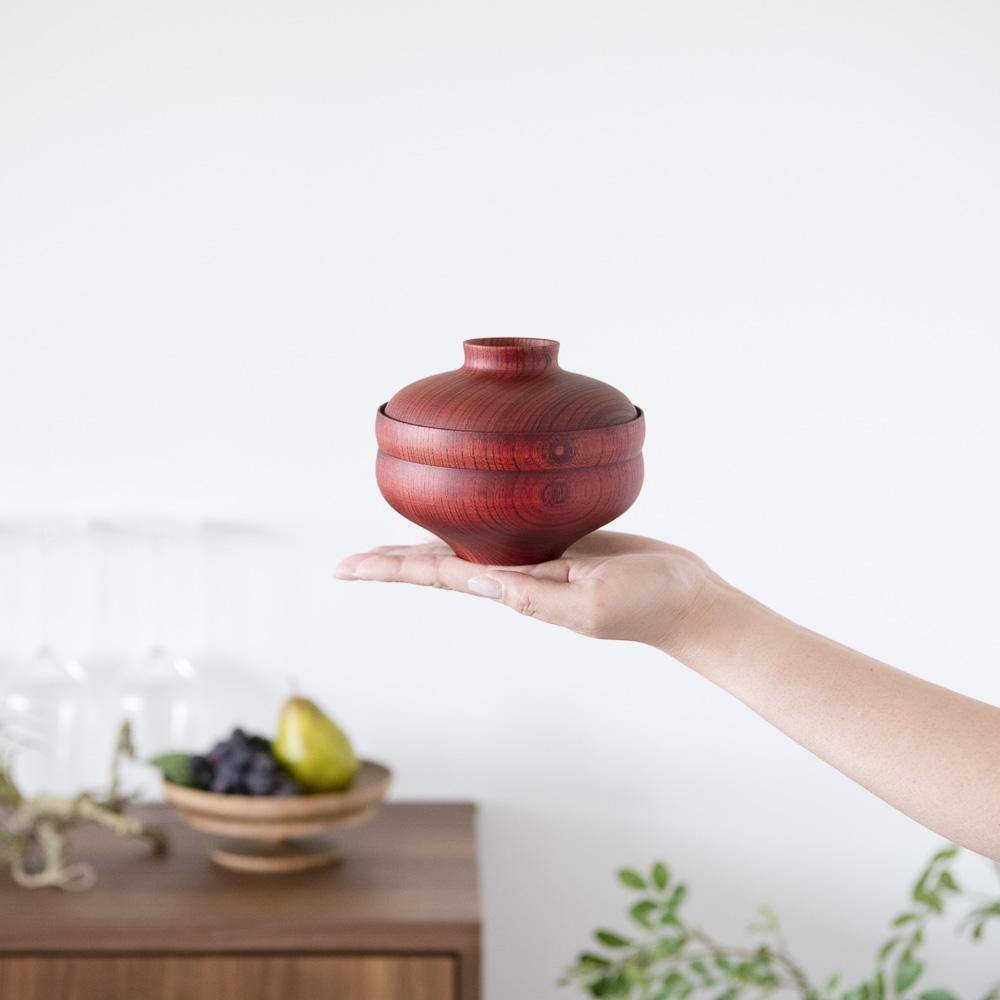 GATOMIKIO TSUMUGI GUNPAI Yamanaka Lacquerware Miso Soup Bowl with lid - MUSUBI KILN - Quality Japanese Tableware and Gift