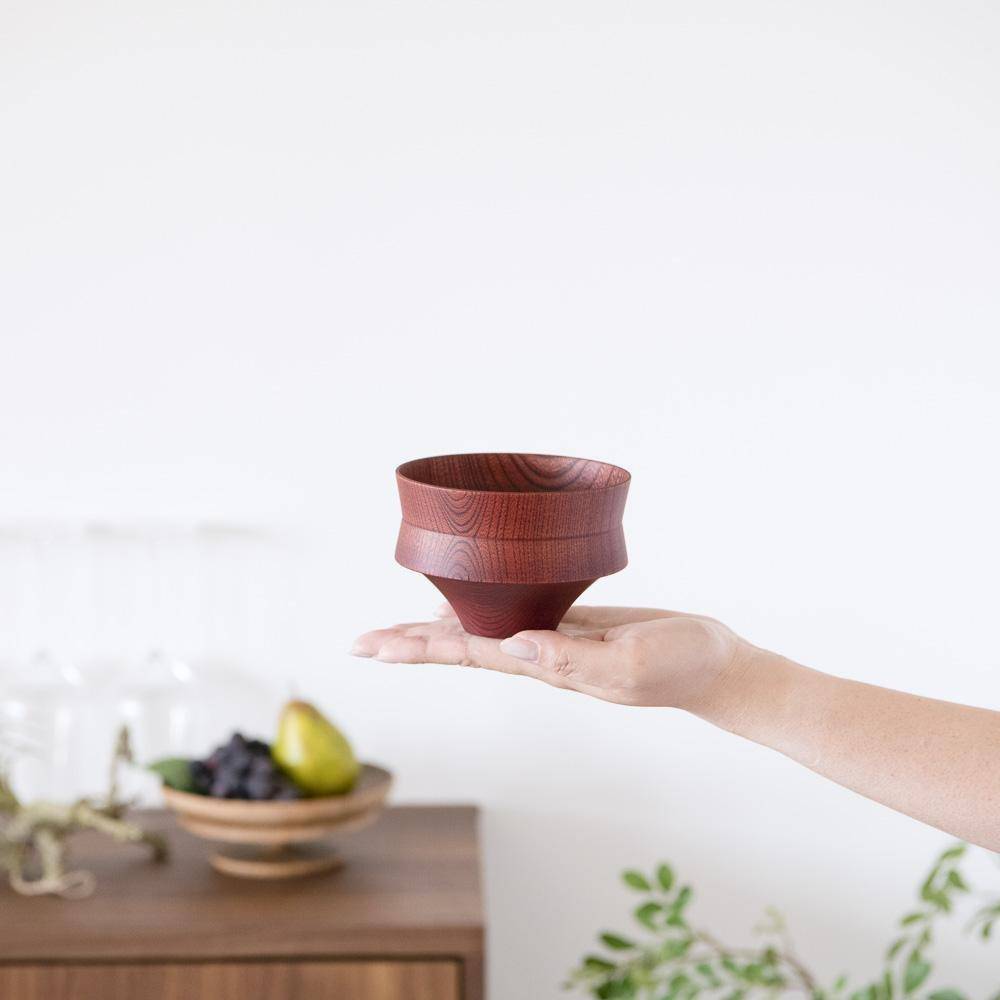 GATOMIKIO TSUMUGI KINEGATA Yamanaka Lacquerware Miso Soup Bowl - MUSUBI KILN - Quality Japanese Tableware and Gift