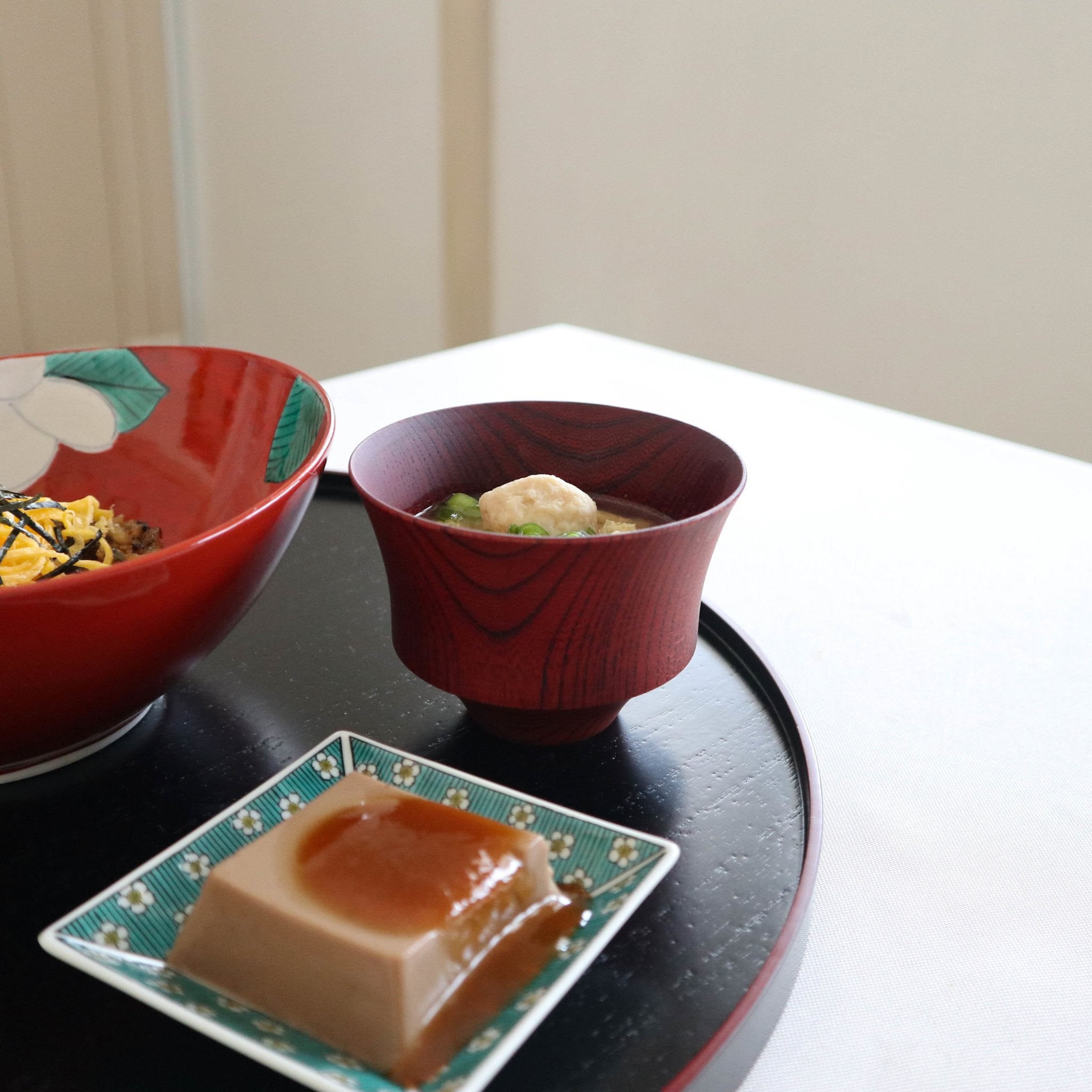 GATOMIKIO TSUMUGI KOMAGATA Yamanaka Lacquerware Miso Soup Bowl - MUSUBI KILN - Quality Japanese Tableware and Gift