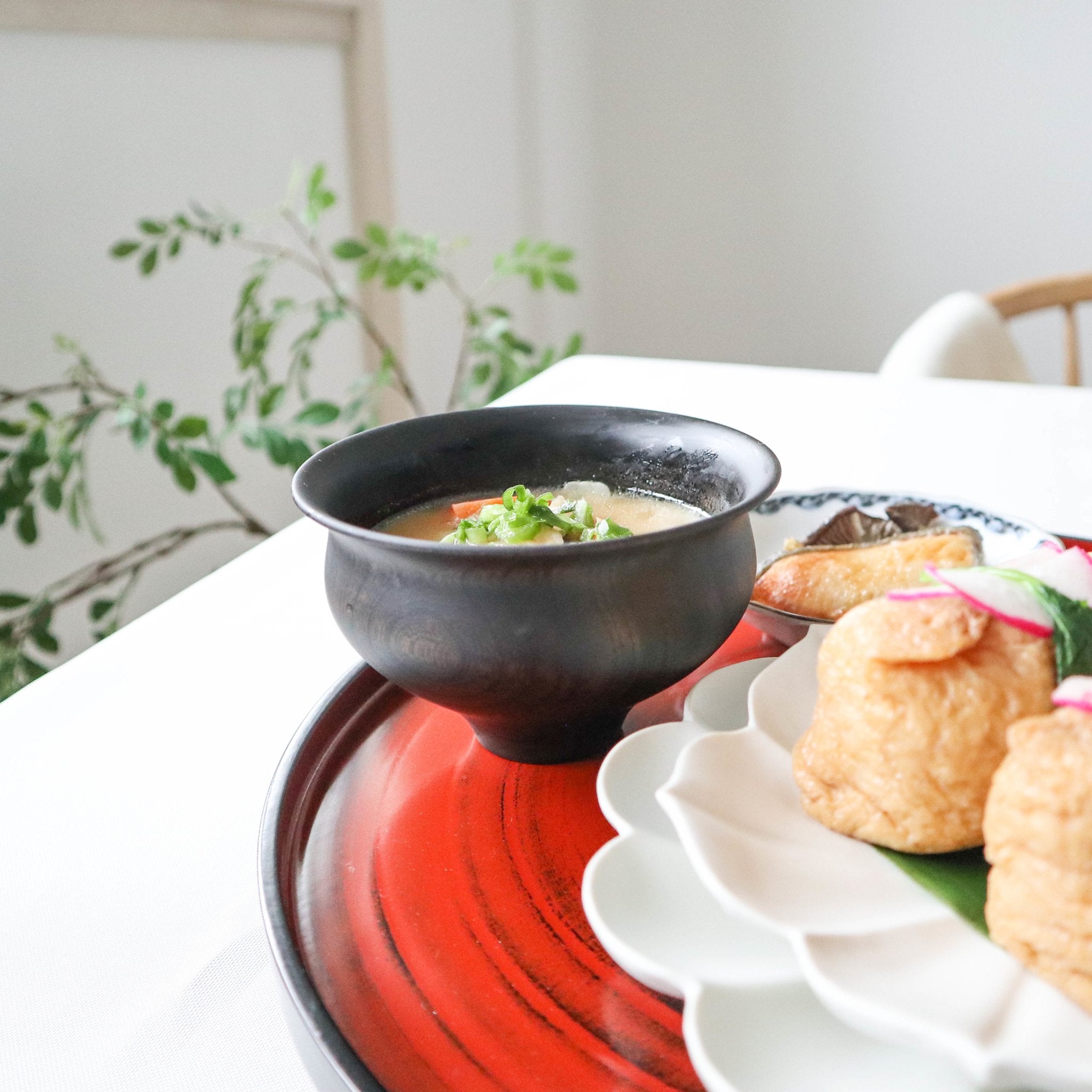 GATOMIKIO TSUMUGI YURI Yamanaka Lacquerware Miso Soup Bowl - MUSUBI KILN - Quality Japanese Tableware and Gift