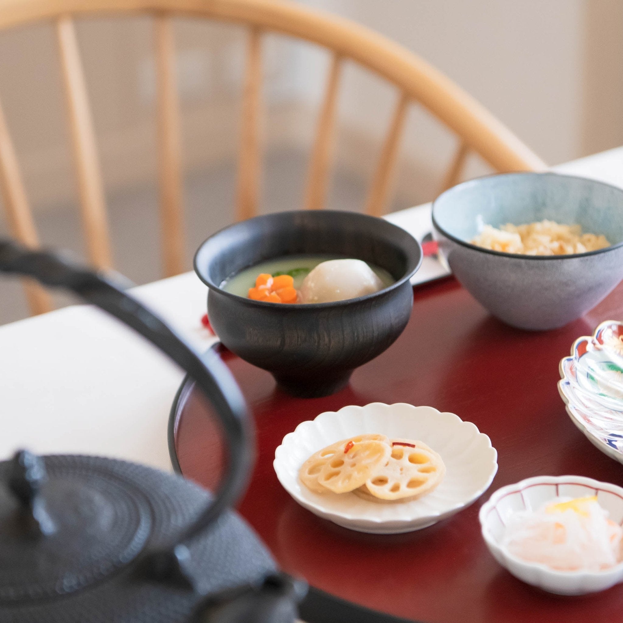 GATOMIKIO TSUMUGI YURI Yamanaka Lacquerware Miso Soup Bowl - MUSUBI KILN - Quality Japanese Tableware and Gift