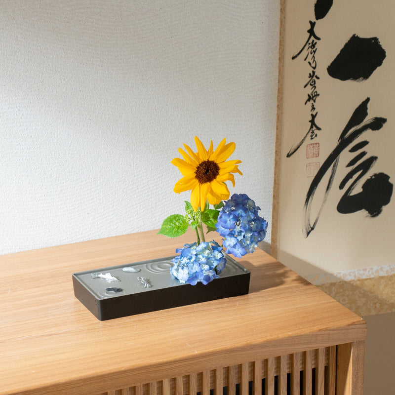 Gingado Aluminum Rectangle Ikebana Flower Vase - MUSUBI KILN - Quality Japanese Tableware and Gift