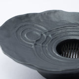 Gingado Charcoal Gray Bowl - Shaped Takaoka Copperware Ikebana Flower Vase - MUSUBI KILN - Quality Japanese Tableware and Gift