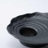 Gingado Charcoal Gray Bowl - Shaped Takaoka Copperware Ikebana Flower Vase - MUSUBI KILN - Quality Japanese Tableware and Gift