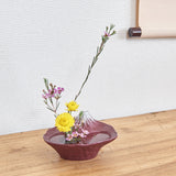 Gingado Red Reverse Mt. Fuji Takaoka Copperware Ikebana Flower Vase - MUSUBI KILN - Quality Japanese Tableware and Gift