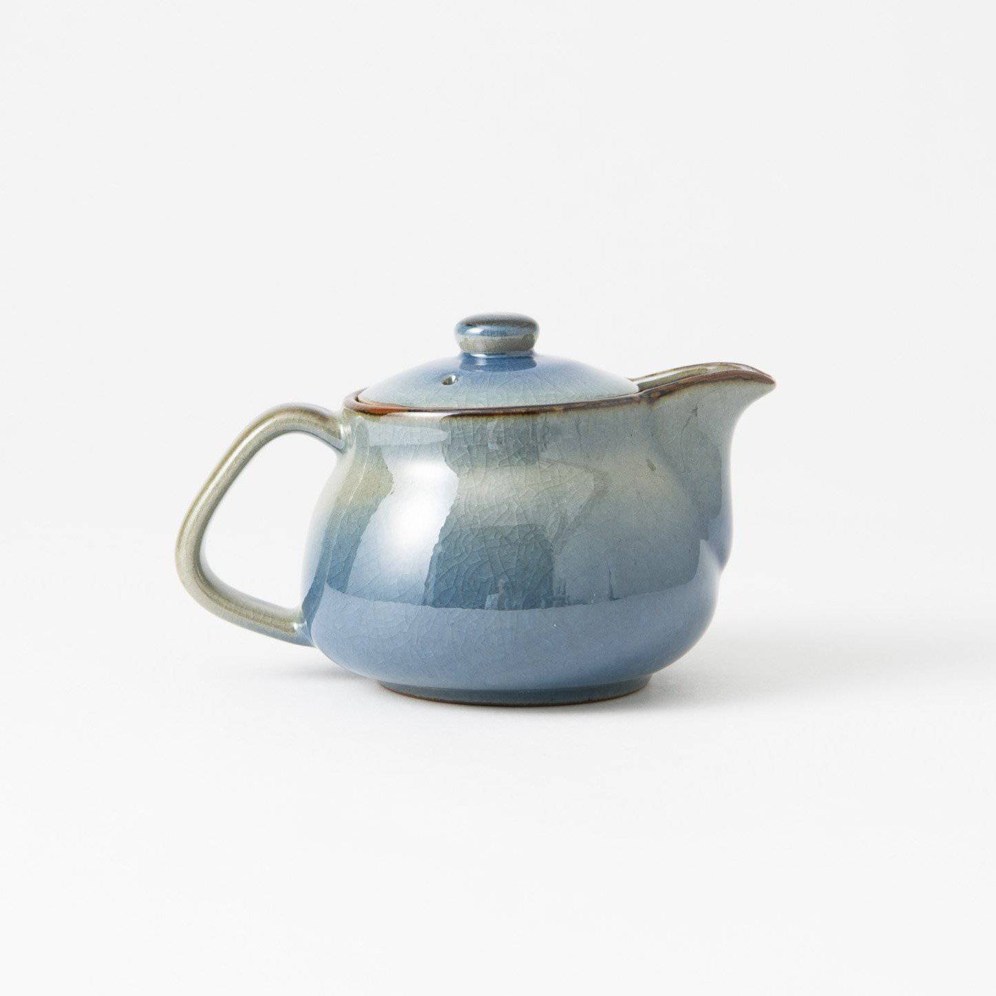 Ginsai Blue Camellia Kutani Japanese Teapot 12.2oz(360ml) - MUSUBI KILN - Quality Japanese Tableware and Gift