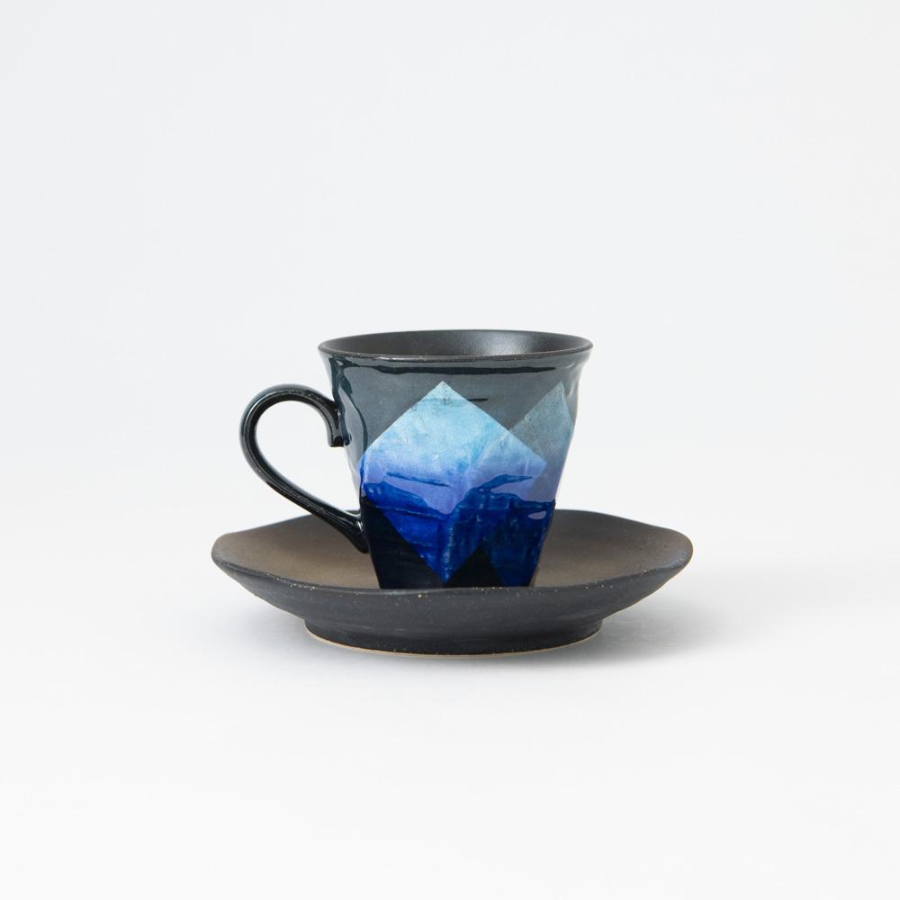 Ginsai Blue Kutani Cup and Saucer - MUSUBI KILN - Quality Japanese Tableware and Gift