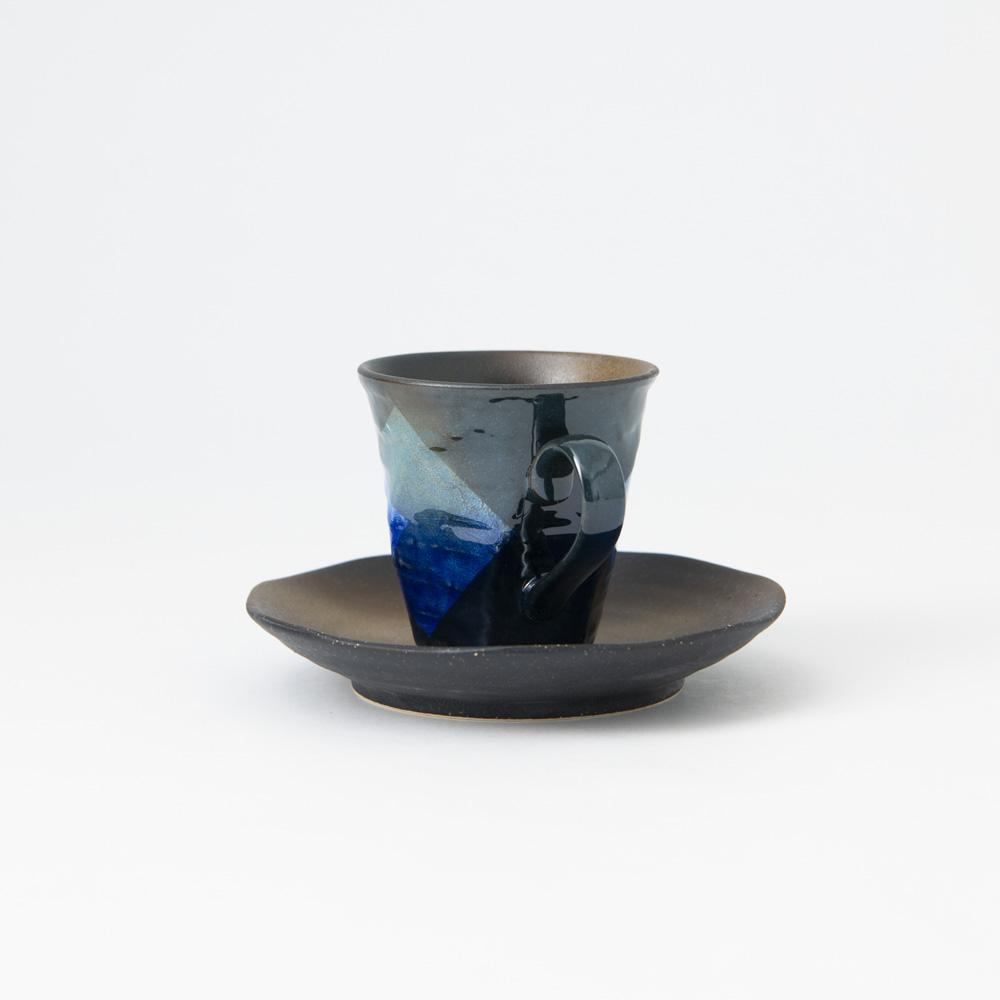 Ginsai Blue Kutani Cup and Saucer - MUSUBI KILN - Quality Japanese Tableware and Gift