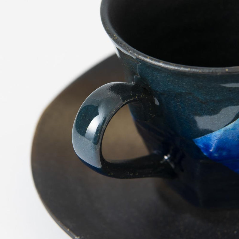 Ginsai Blue Kutani Cup and Saucer - MUSUBI KILN - Quality Japanese Tableware and Gift