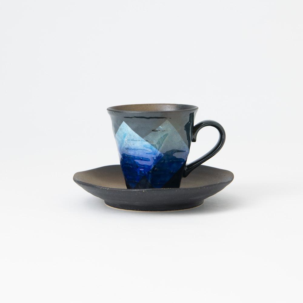 Ginsai Blue Kutani Cup and Saucer - MUSUBI KILN - Quality Japanese Tableware and Gift