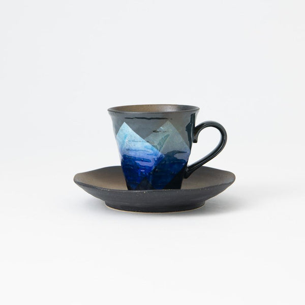 Ginsai Blue Kutani Cup and Saucer - MUSUBI KILN - Quality Japanese Tableware and Gift