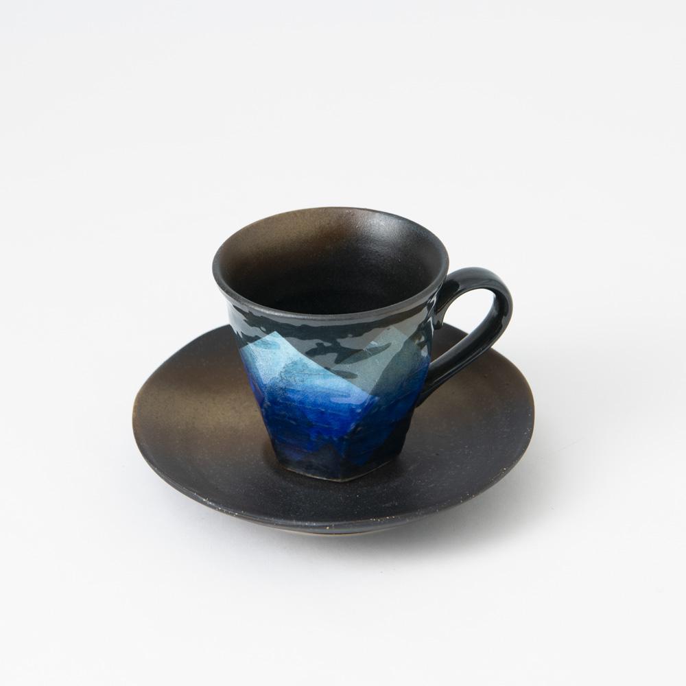 Ginsai Blue Kutani Cup and Saucer - MUSUBI KILN - Quality Japanese Tableware and Gift