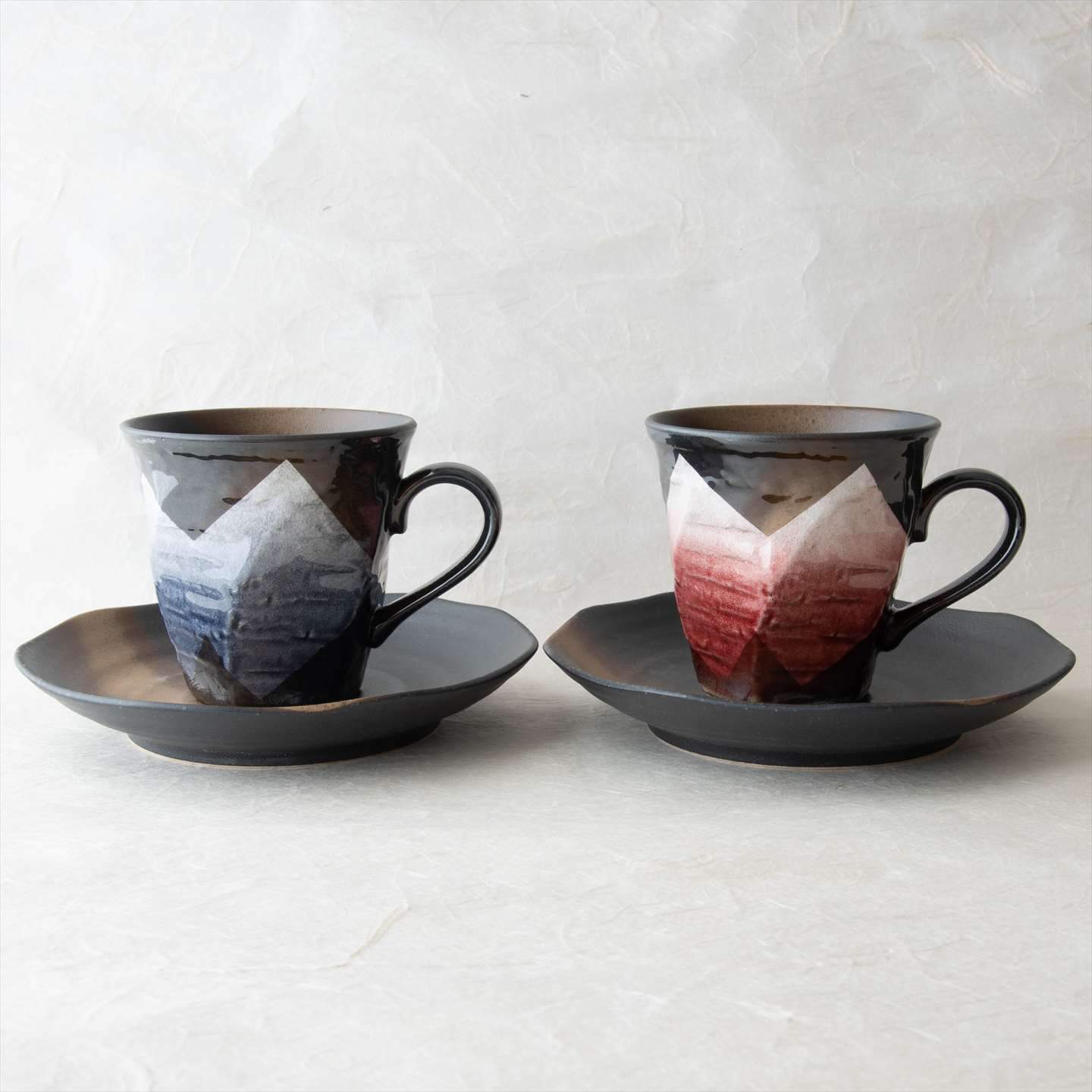 Ginsai Purple and Pink Kutani Cup and Saucer Pair - MUSUBI KILN - Quality Japanese Tableware and Gift