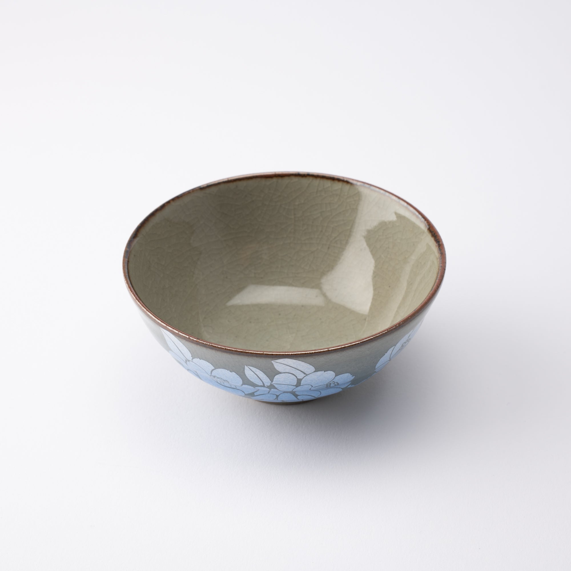 Ginsai Sasanqua Kutani Japanese Rice Bowl Pair - MUSUBI KILN - Quality Japanese Tableware and Gift