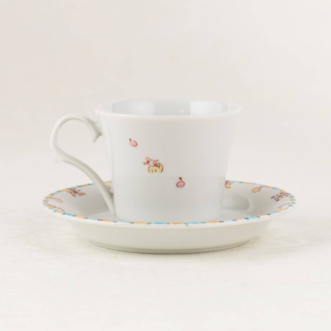 Ginshu Kiln Cherry Blossom Kutani Cup and Saucer - MUSUBI KILN - Quality Japanese Tableware and Gift