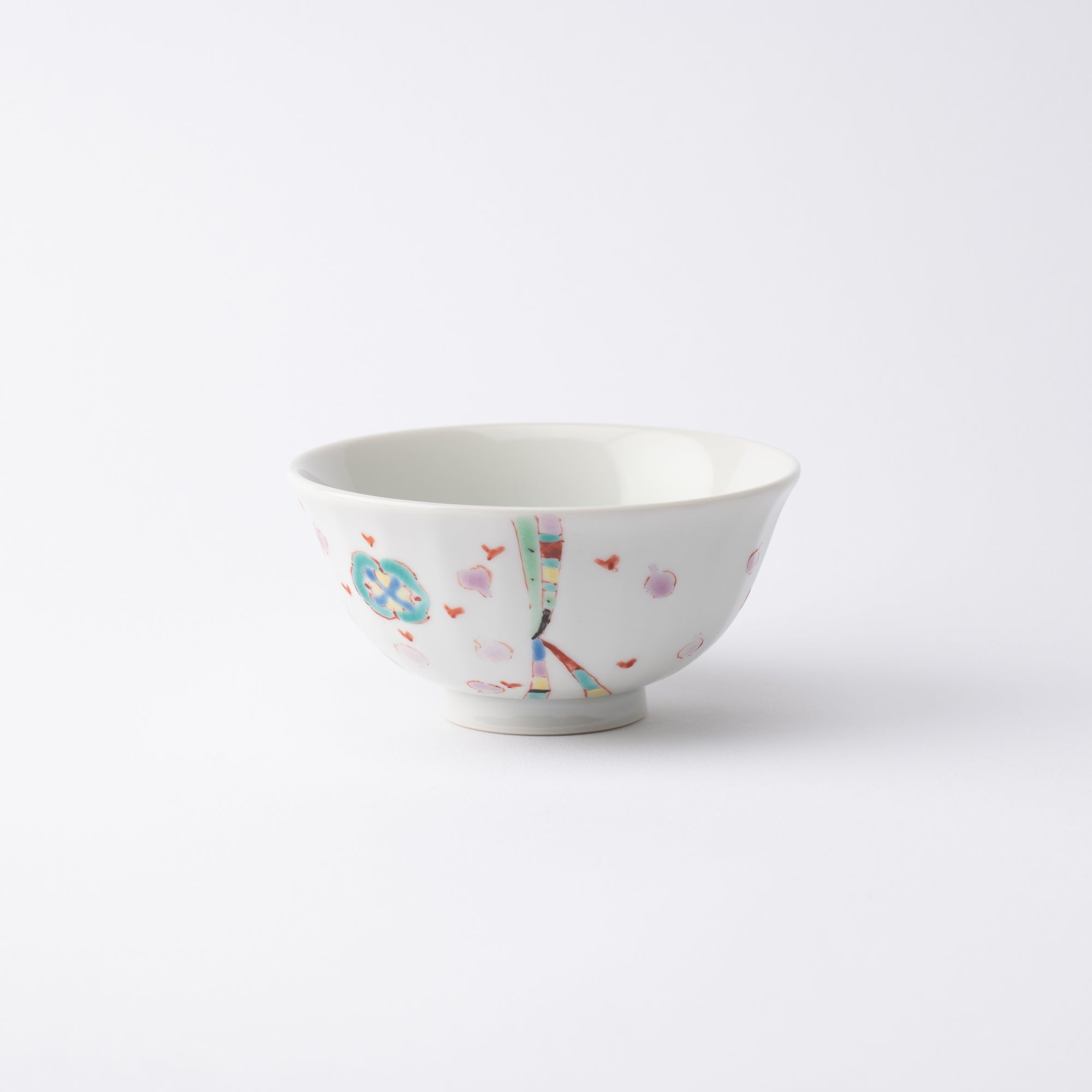 Ginshu Kiln Floral Romance Kutani Japanese Rice Bowl - MUSUBI KILN - Quality Japanese Tableware and Gift