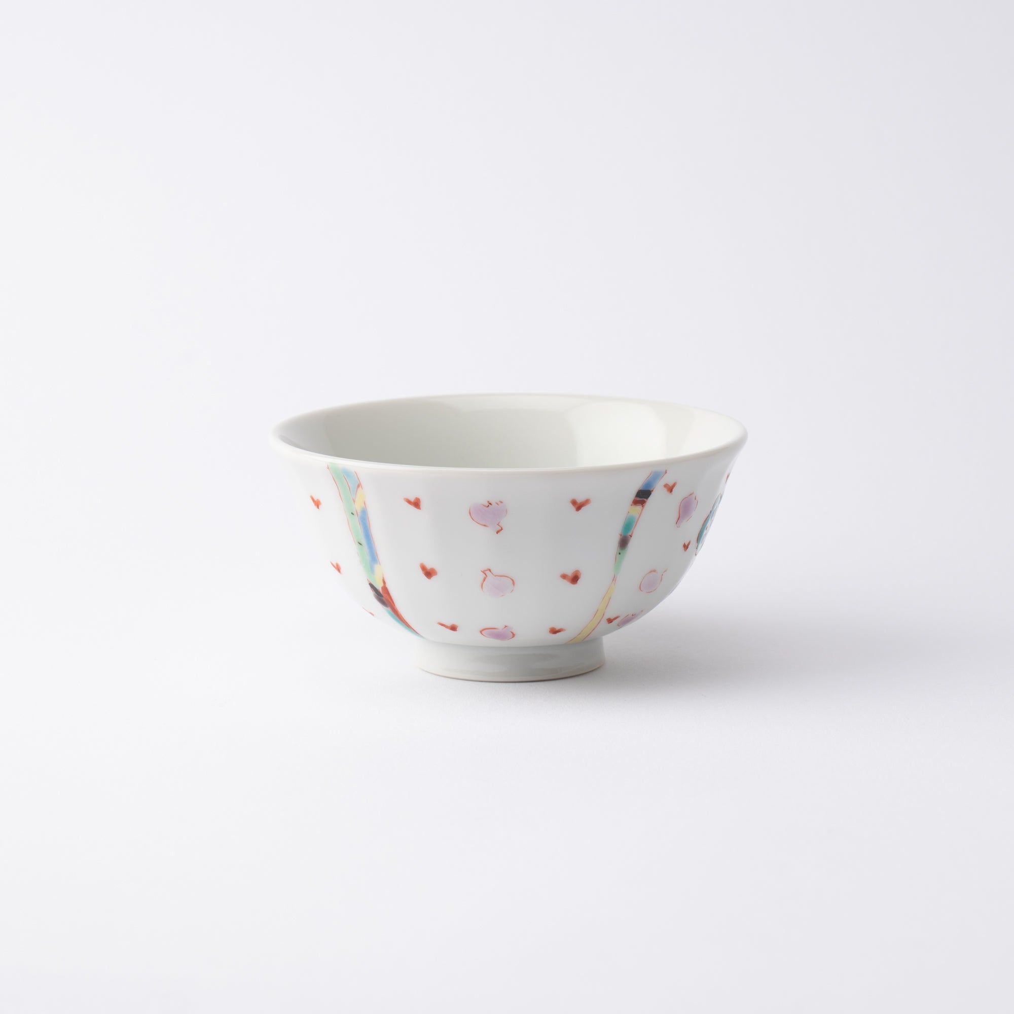 Ginshu Kiln Floral Romance Kutani Japanese Rice Bowl - MUSUBI KILN - Quality Japanese Tableware and Gift