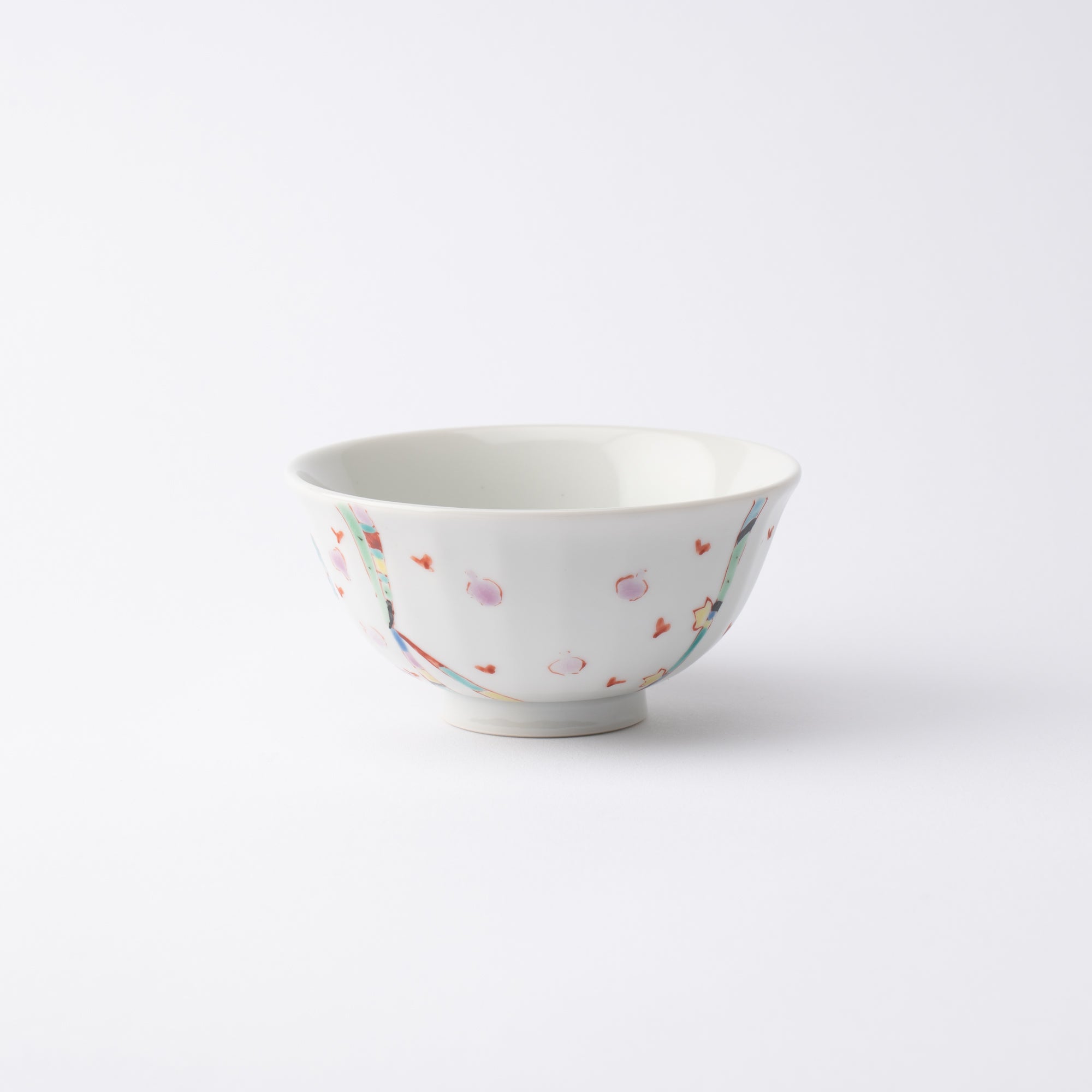 Ginshu Kiln Floral Romance Kutani Japanese Rice Bowl - MUSUBI KILN - Quality Japanese Tableware and Gift