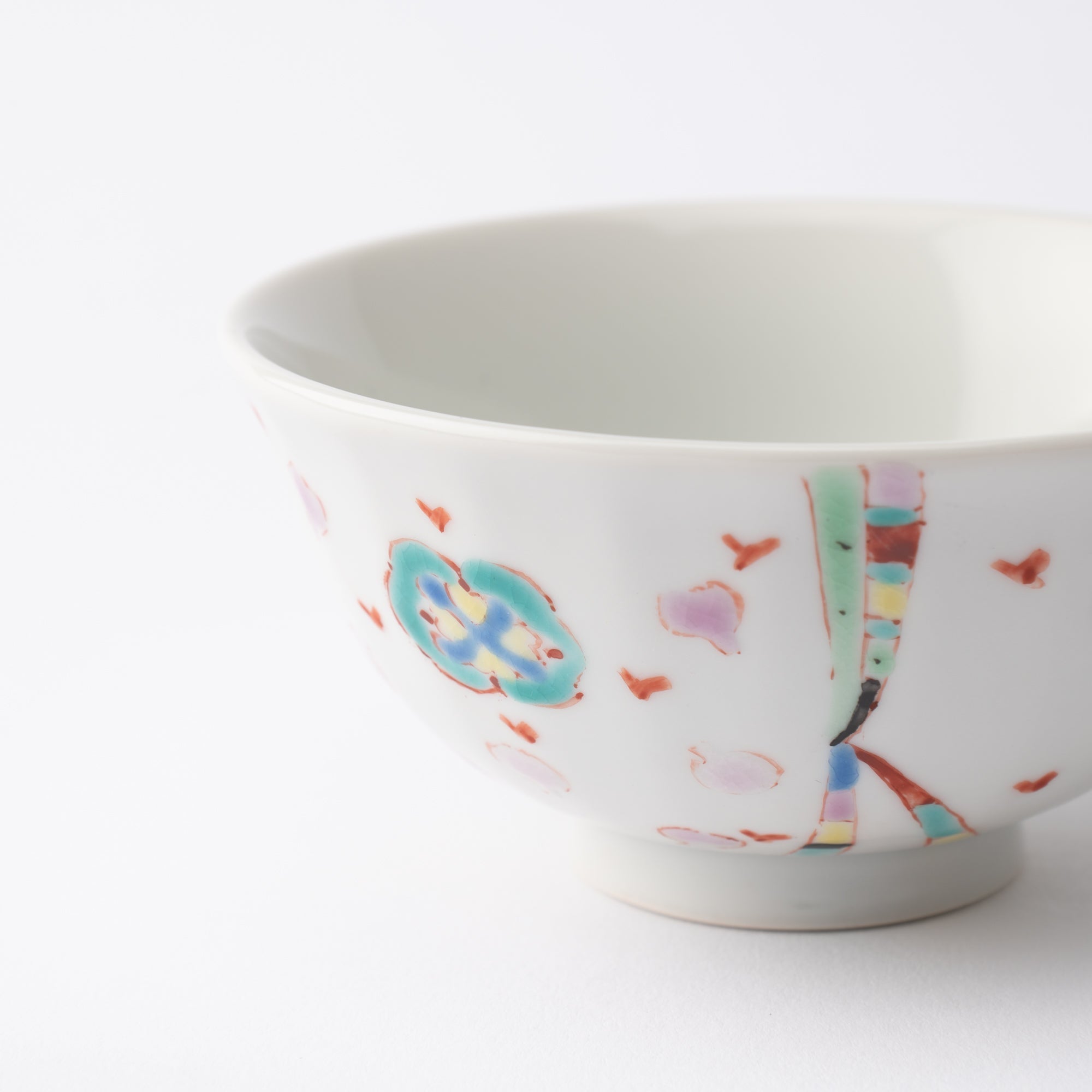 Ginshu Kiln Floral Romance Kutani Japanese Rice Bowl - MUSUBI KILN - Quality Japanese Tableware and Gift