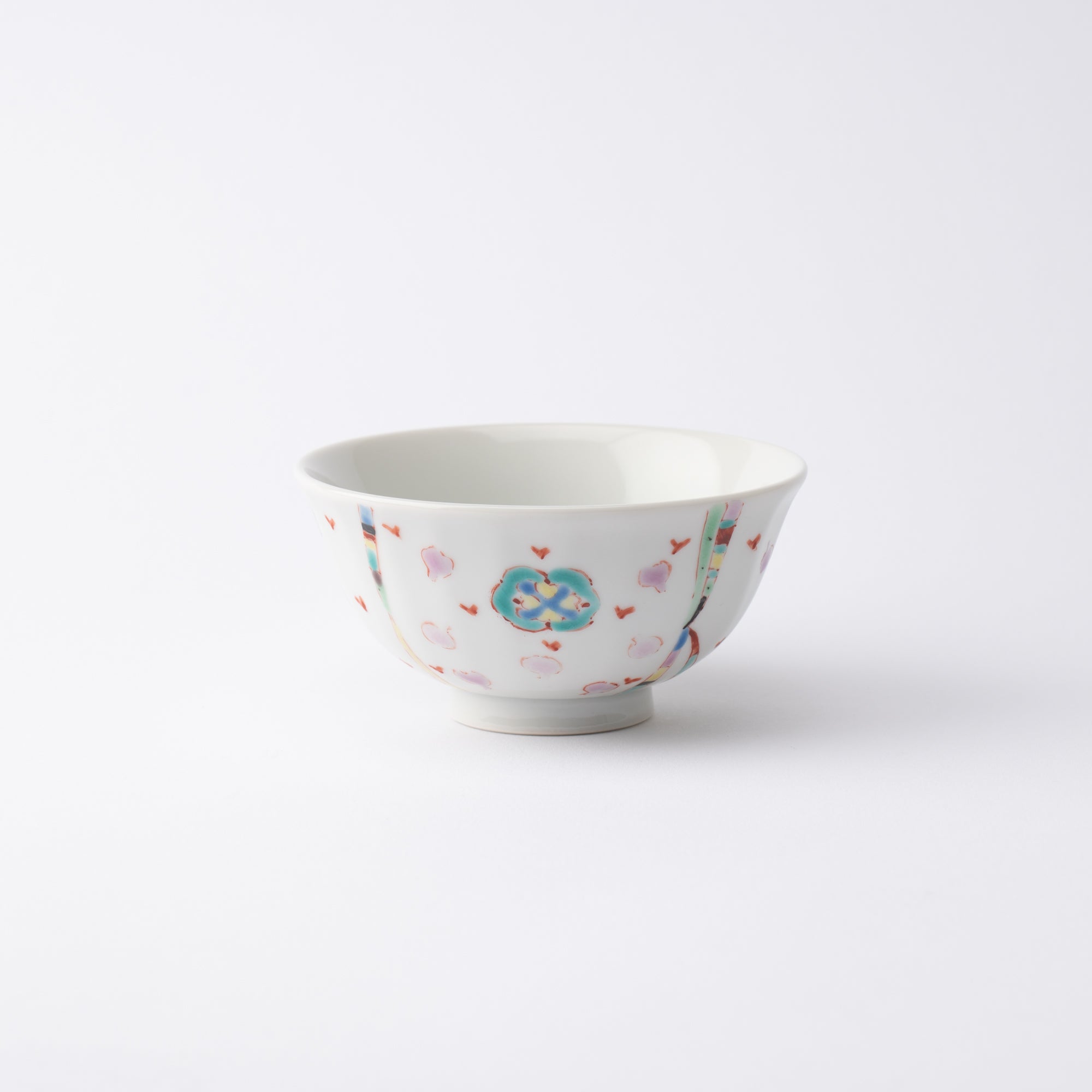 Ginshu Kiln Floral Romance Kutani Japanese Rice Bowl - MUSUBI KILN - Quality Japanese Tableware and Gift