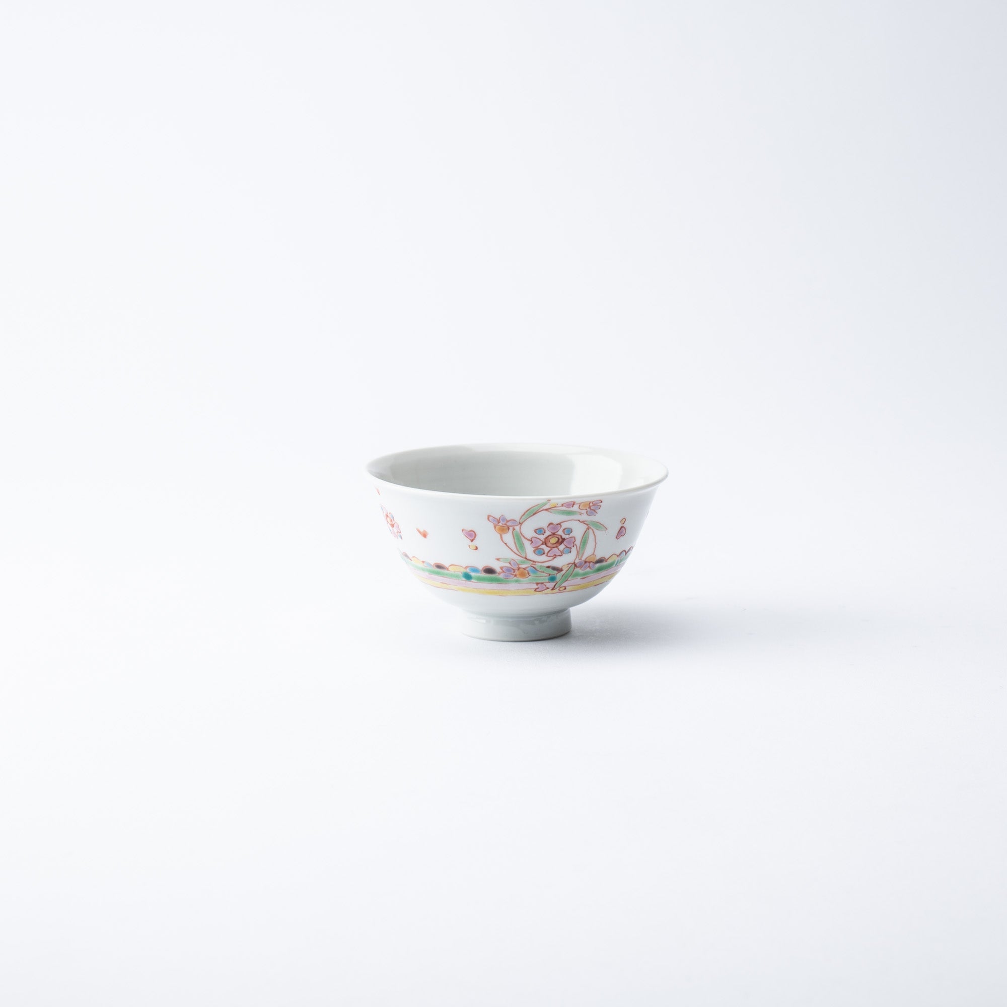 Ginshu Kiln Floral Rondo Kutani Japanese Rice Bowl - MUSUBI KILN - Quality Japanese Tableware and Gift