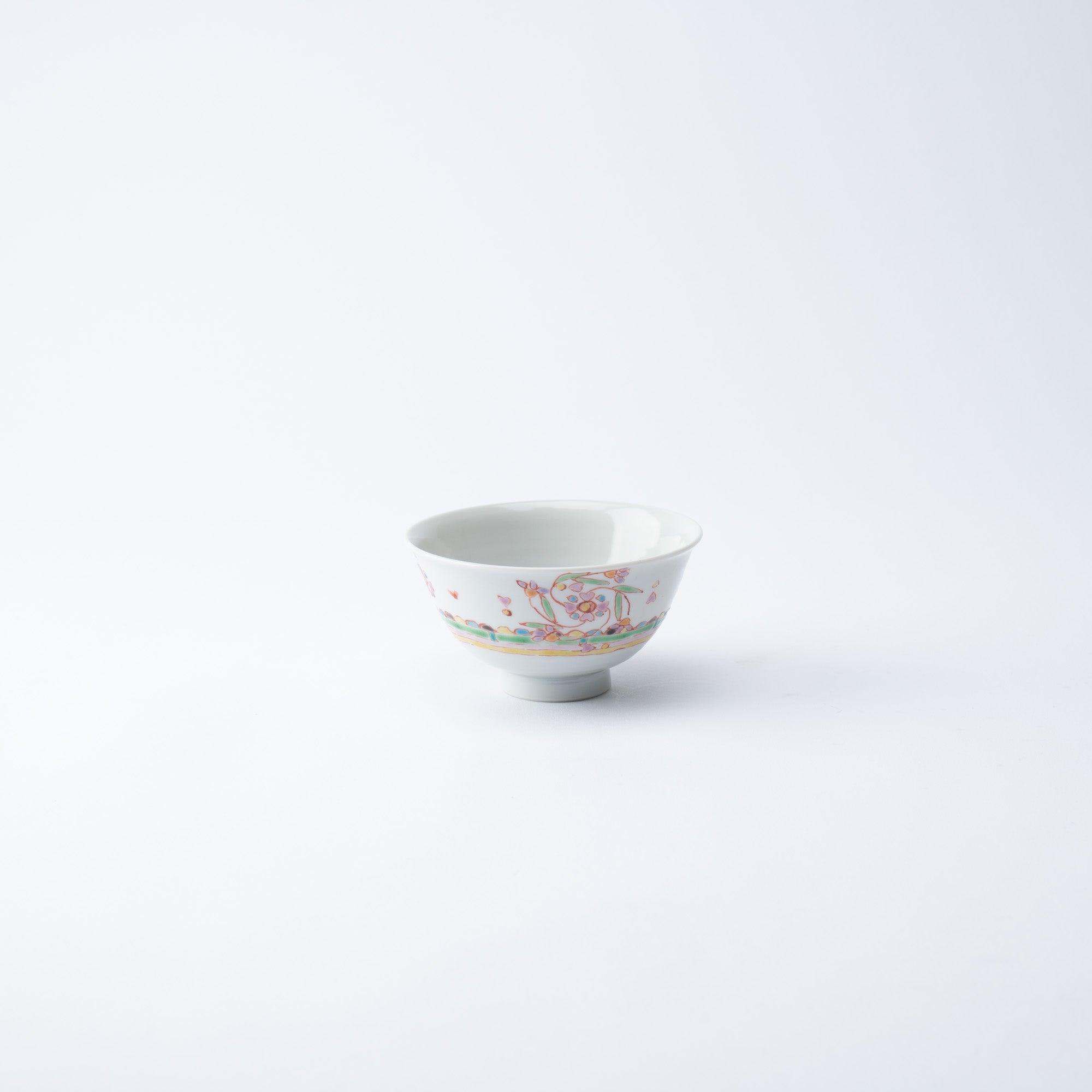 Ginshu Kiln Floral Rondo Kutani Japanese Rice Bowl - MUSUBI KILN - Quality Japanese Tableware and Gift