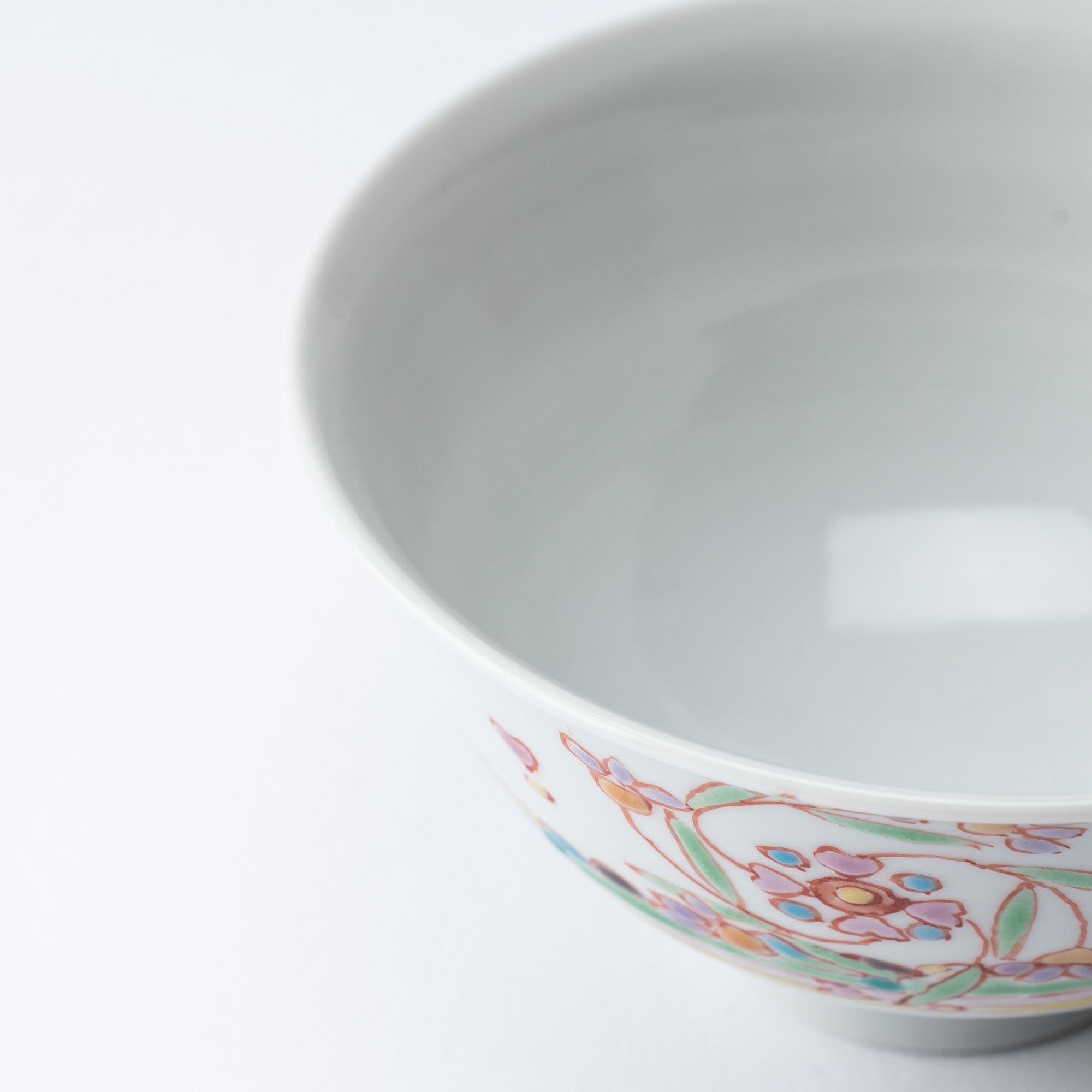 Ginshu Kiln Floral Rondo Kutani Japanese Rice Bowl - MUSUBI KILN - Quality Japanese Tableware and Gift