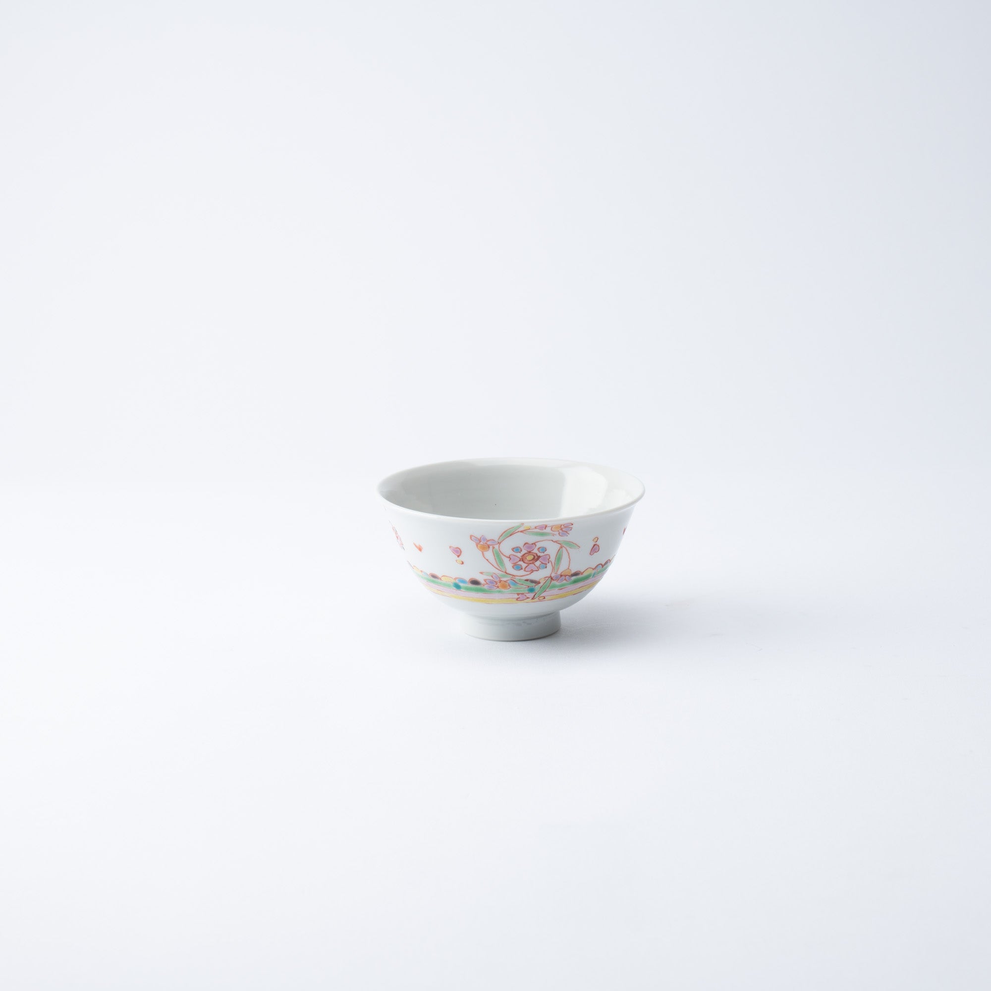 Ginshu Kiln Floral Rondo Kutani Japanese Rice Bowl - MUSUBI KILN - Quality Japanese Tableware and Gift