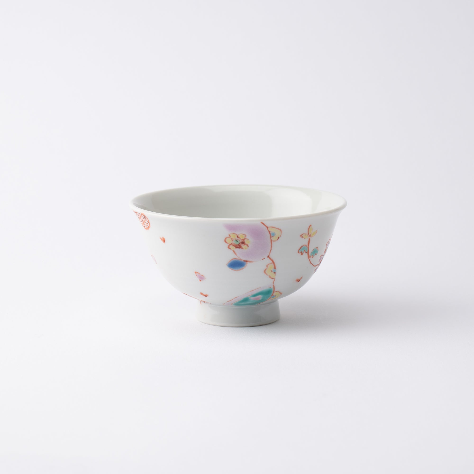 Ginshu Kiln Flower Balloon Kutani Japanese Rice Bowl - MUSUBI KILN - Quality Japanese Tableware and Gift