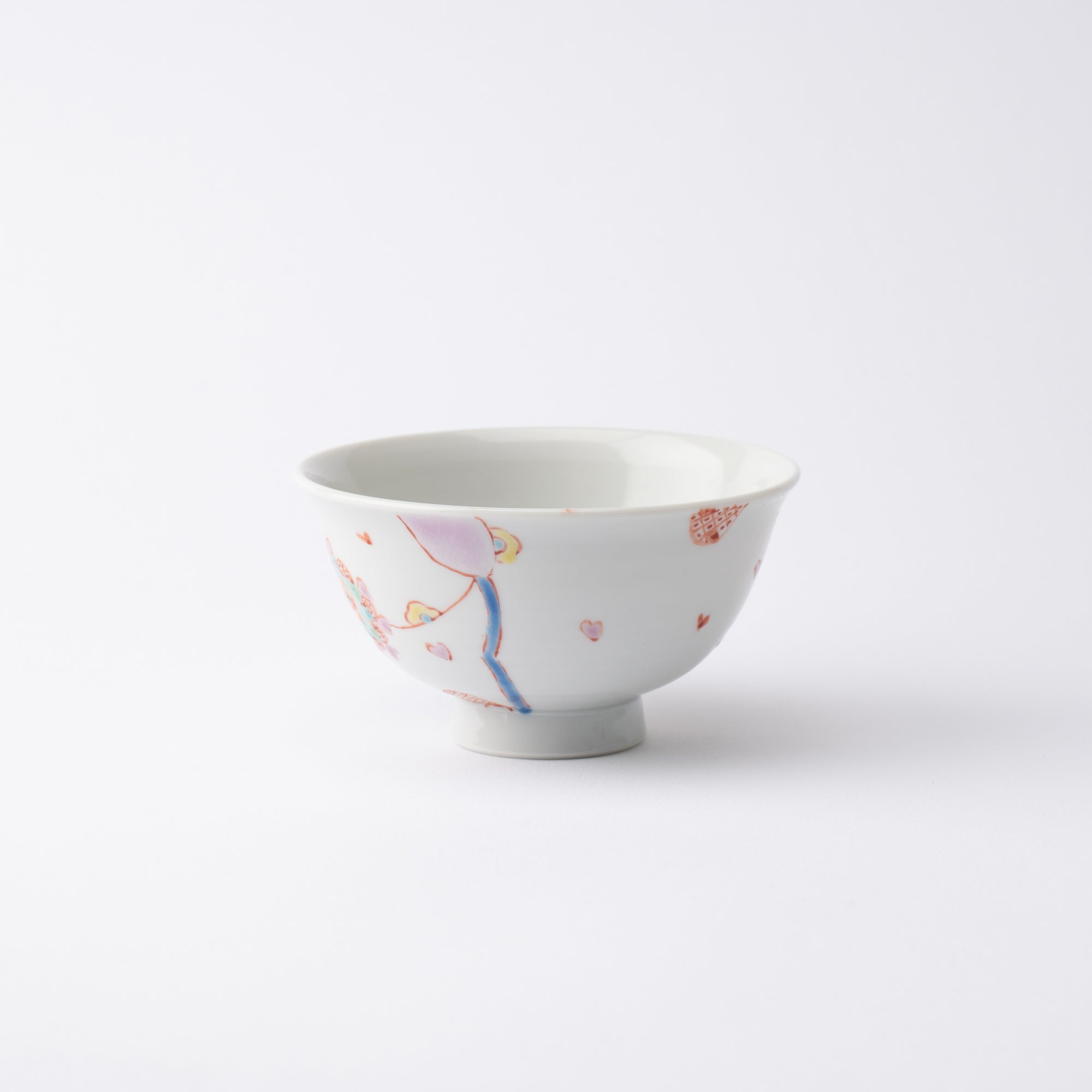 Ginshu Kiln Flower Balloon Kutani Japanese Rice Bowl - MUSUBI KILN - Quality Japanese Tableware and Gift