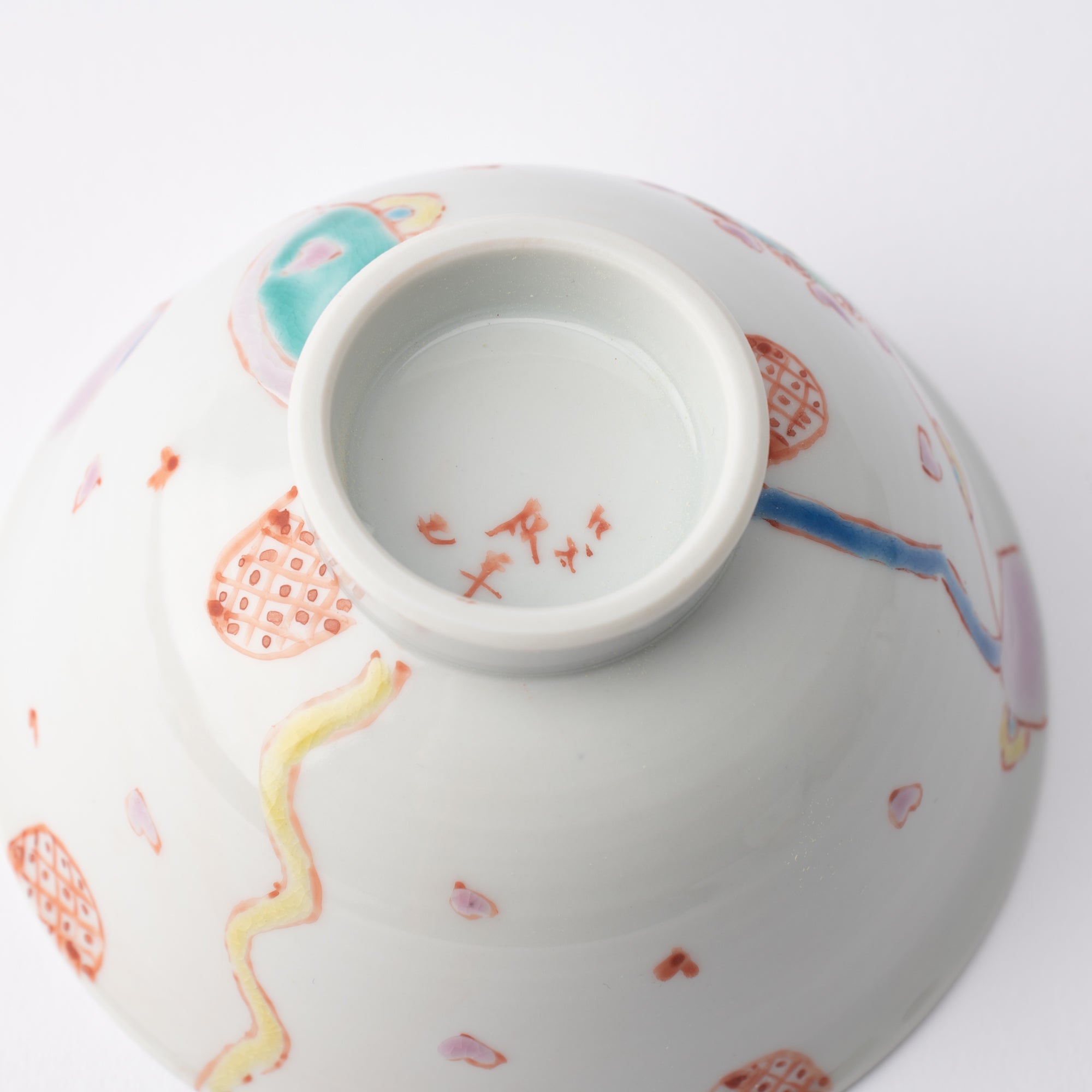 Ginshu Kiln Flower Balloon Kutani Japanese Rice Bowl - MUSUBI KILN - Quality Japanese Tableware and Gift