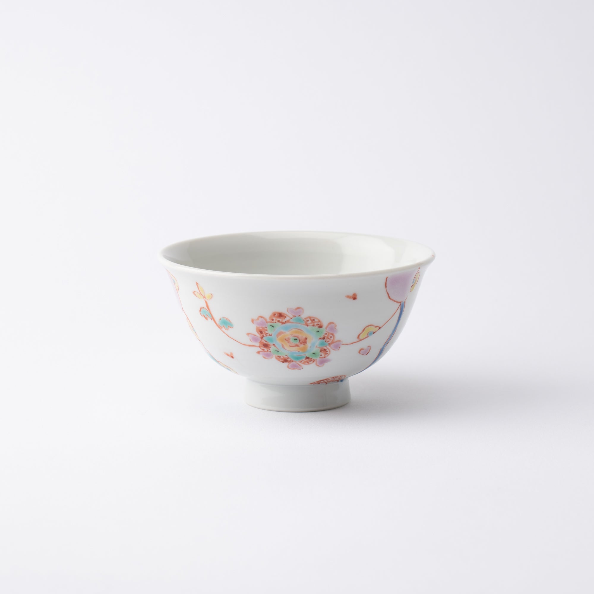 Ginshu Kiln Flower Balloon Kutani Japanese Rice Bowl - MUSUBI KILN - Quality Japanese Tableware and Gift