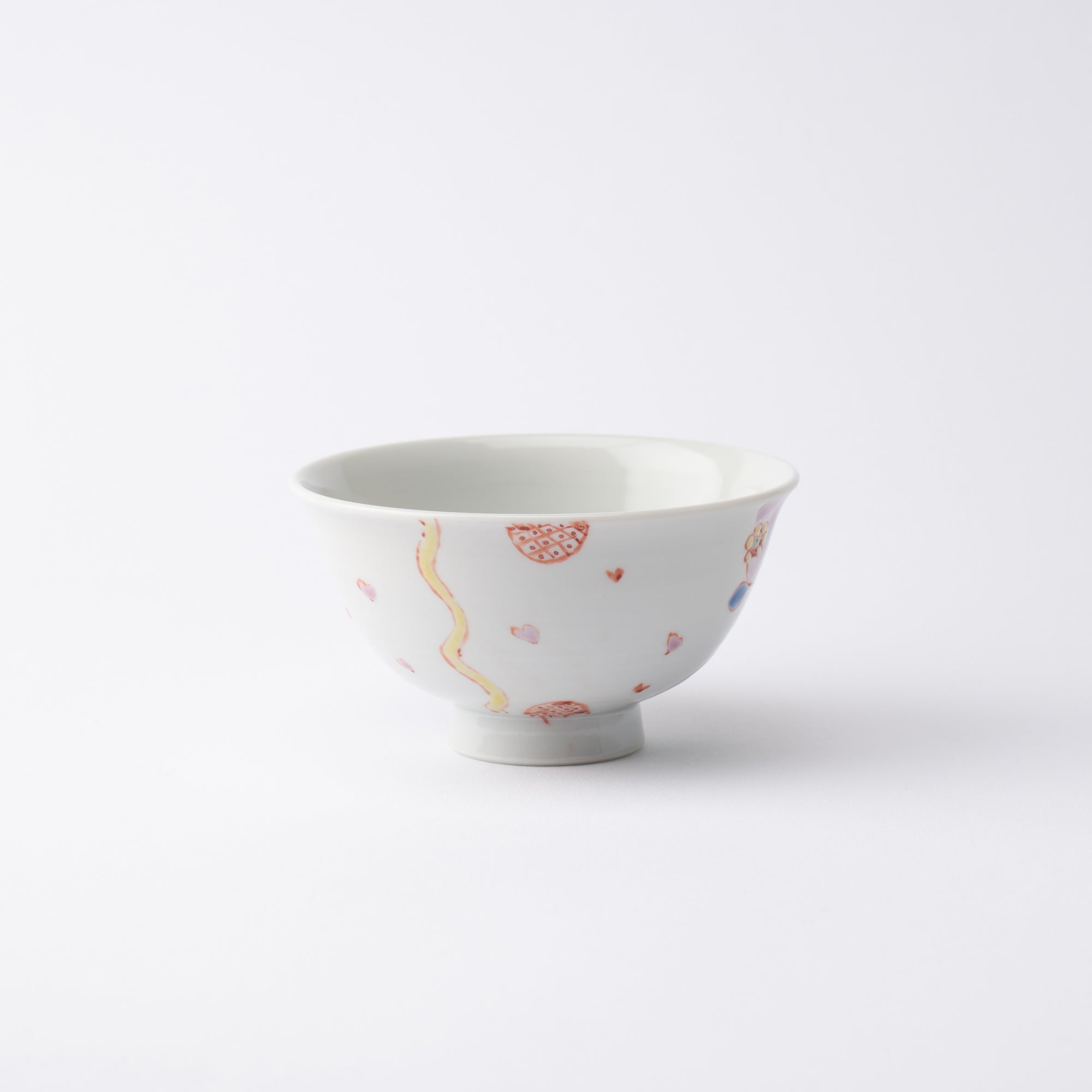 Ginshu Kiln Flower Balloon Kutani Japanese Rice Bowl - MUSUBI KILN - Quality Japanese Tableware and Gift