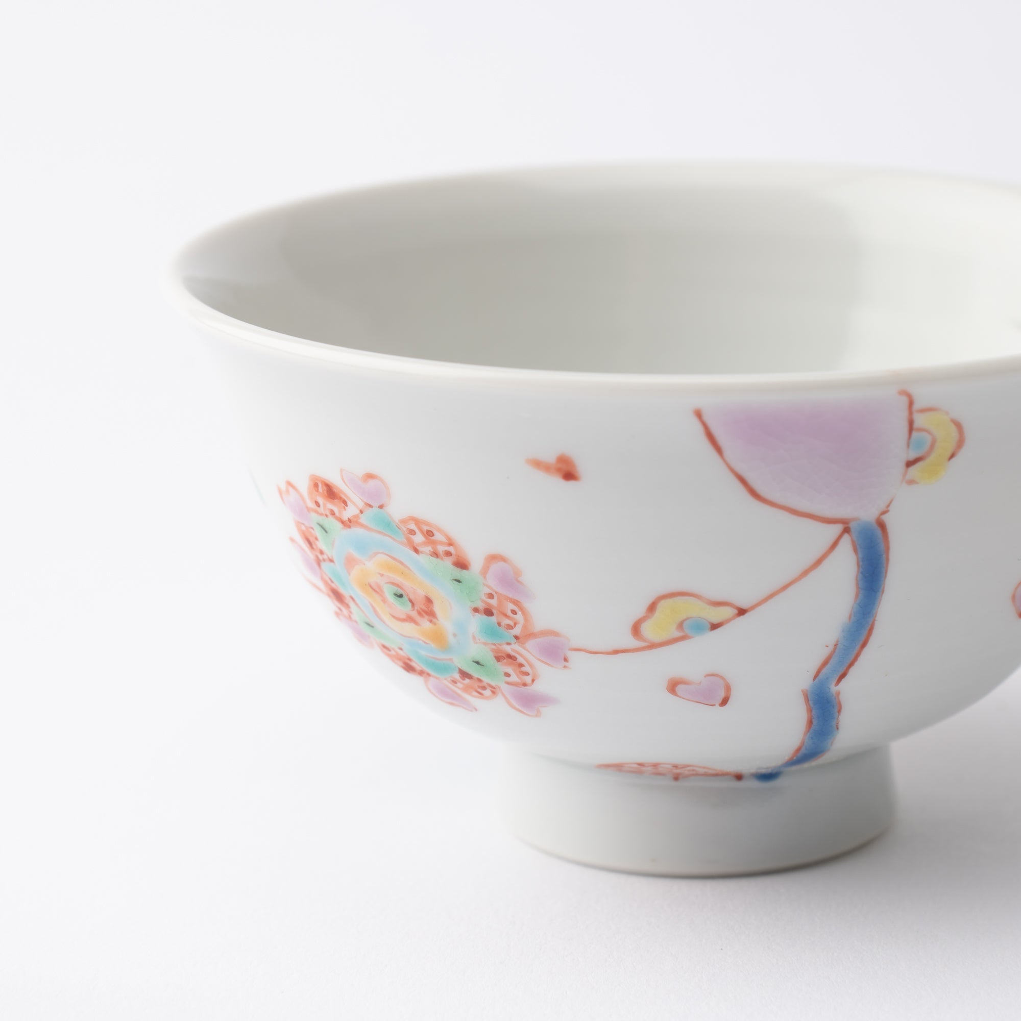 Ginshu Kiln Flower Balloon Kutani Japanese Rice Bowl - MUSUBI KILN - Quality Japanese Tableware and Gift