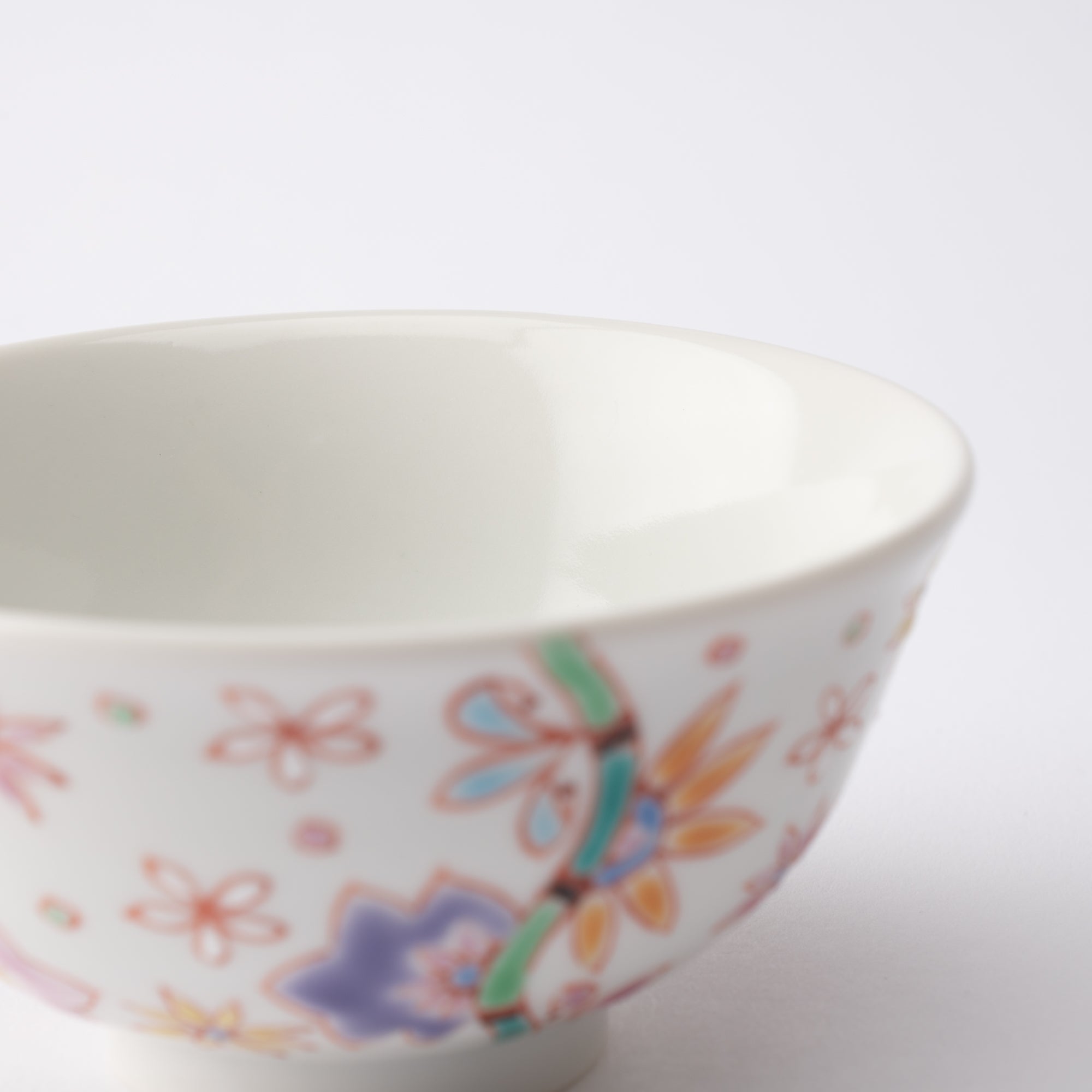 Ginshu Kiln Full Bloom Kutani Japanese Rice Bowl - MUSUBI KILN - Quality Japanese Tableware and Gift