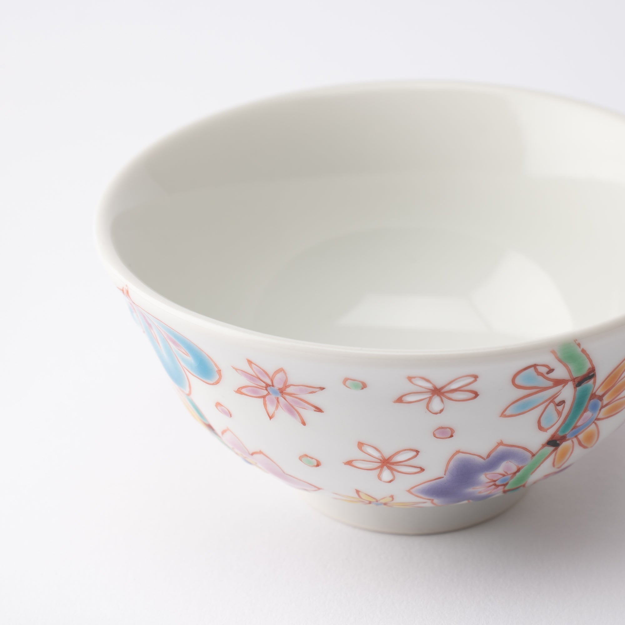 Ginshu Kiln Full Bloom Kutani Japanese Rice Bowl - MUSUBI KILN - Quality Japanese Tableware and Gift