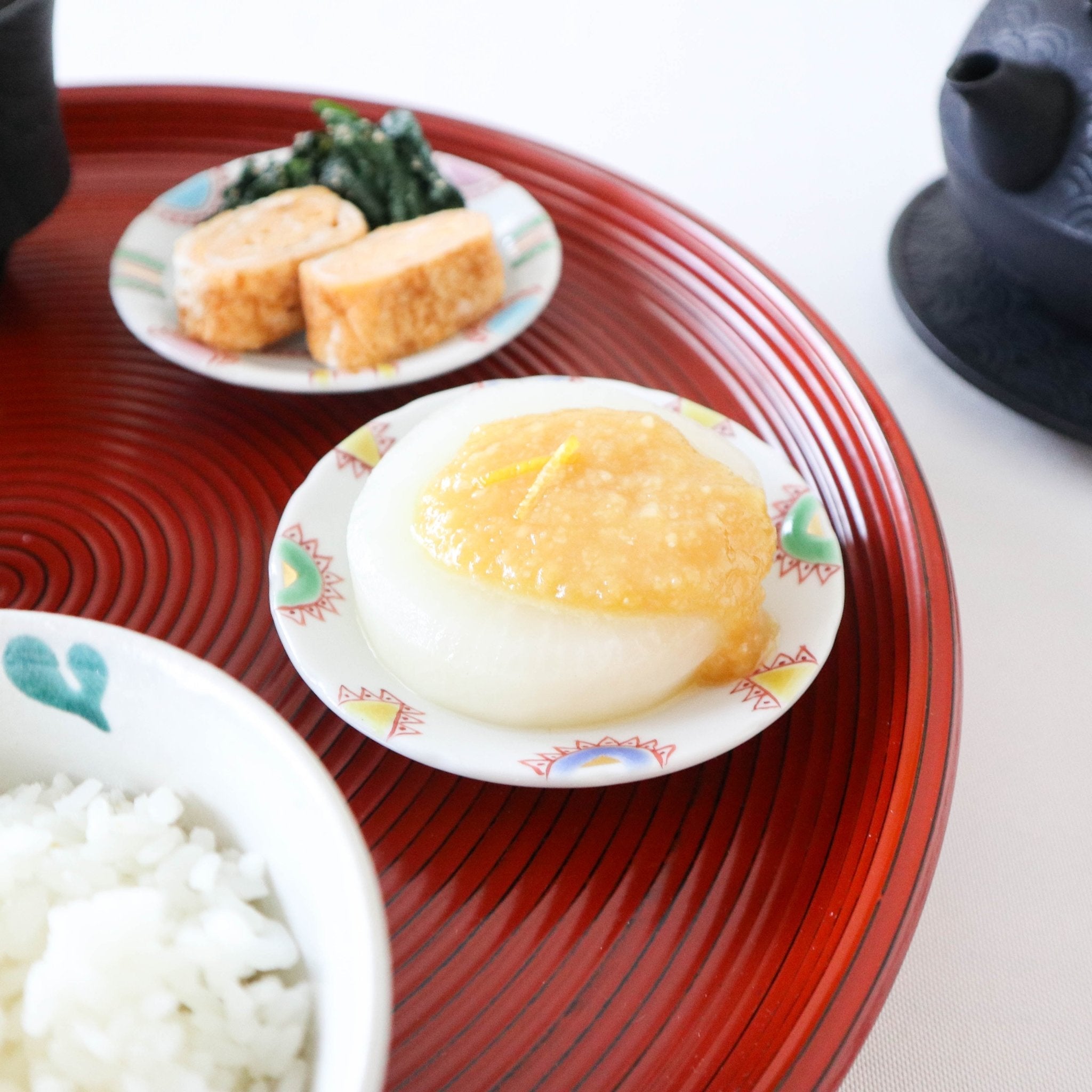 Ginshu Kiln Kutani Round Sauce Plate Set - MUSUBI KILN - Quality Japanese Tableware and Gift