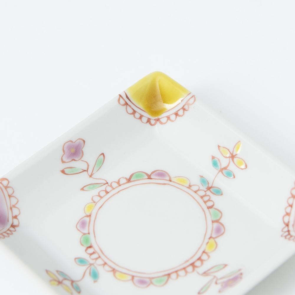 Ginshu Kiln Kutani Square Sauce Plate Set - MUSUBI KILN - Quality Japanese Tableware and Gift