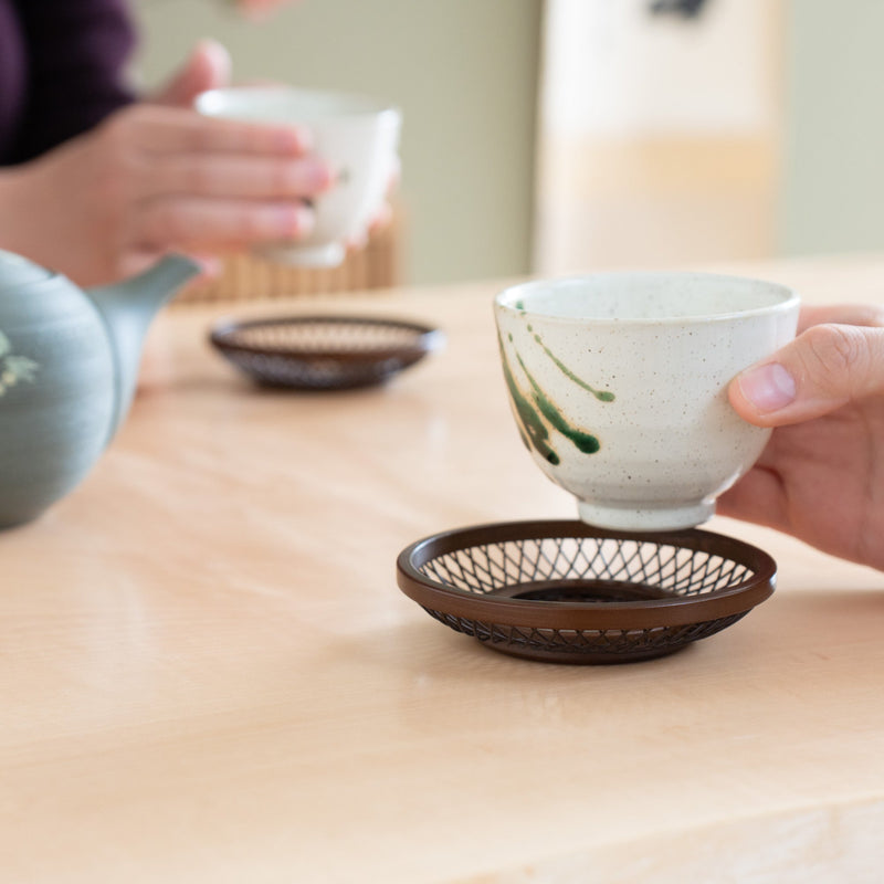 Ginto Suruga Bamboo Basketry Tea Coaster Set - MUSUBI KILN - Quality Japanese Tableware and Gift