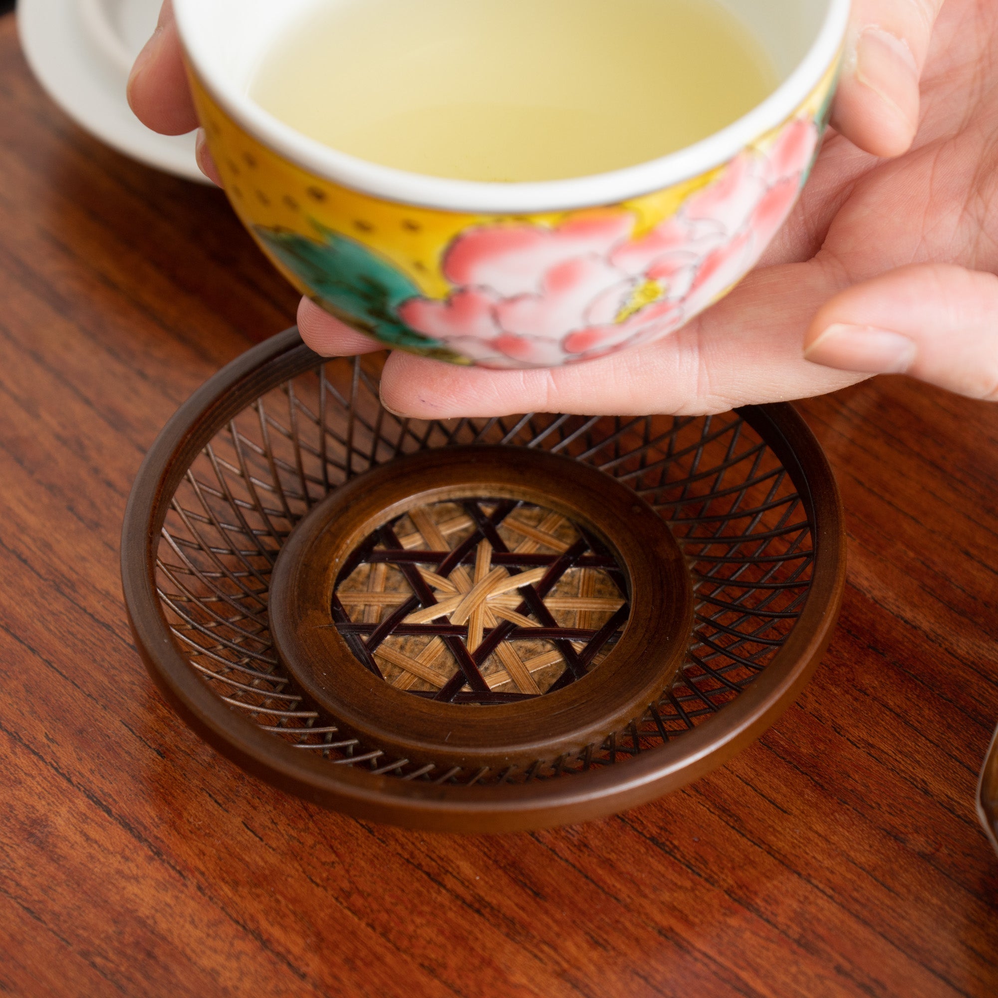 Ginto Suruga Bamboo Basketry Tea Coaster Set - MUSUBI KILN - Quality Japanese Tableware and Gift