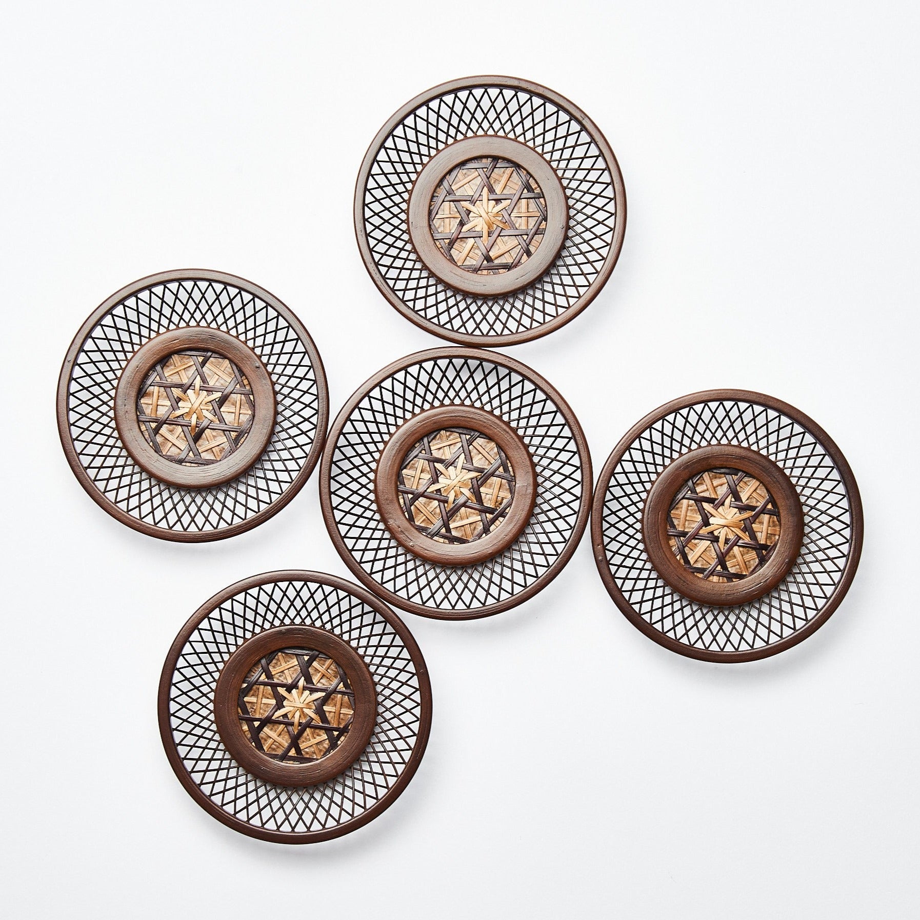 Ginto Suruga Bamboo Basketry Tea Coaster Set - MUSUBI KILN - Quality Japanese Tableware and Gift