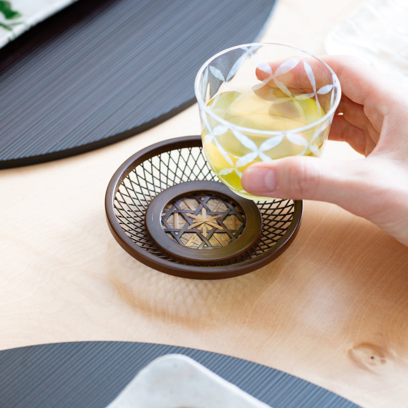 Ginto Suruga Bamboo Basketry Tea Coaster Set - MUSUBI KILN - Quality Japanese Tableware and Gift